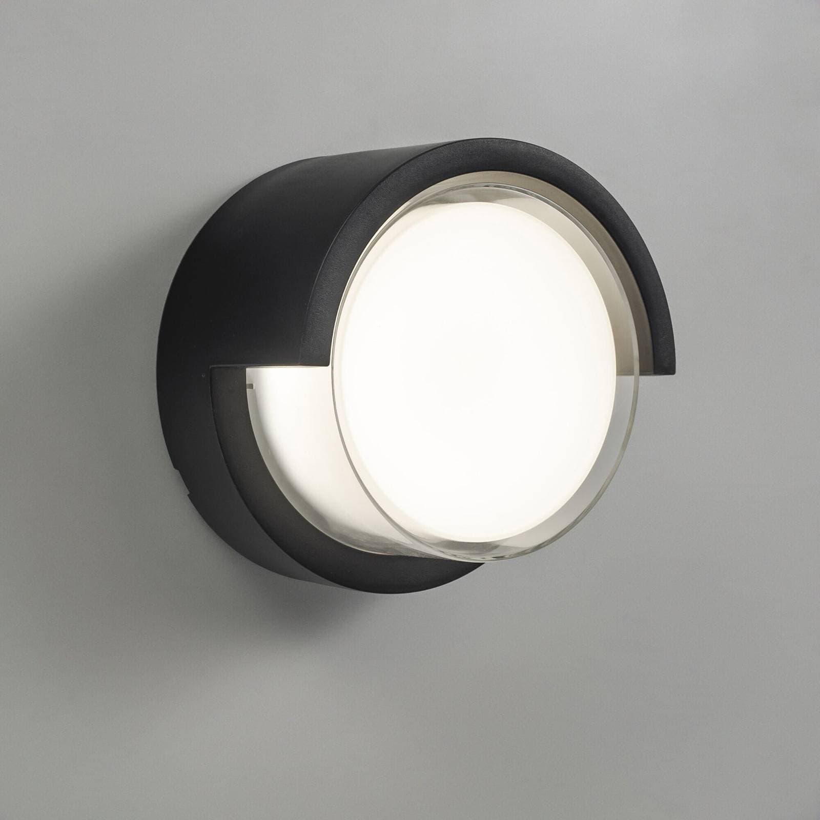 Nástenné svietidlo Forlight LED Creu, Ø 17 cm, čierna farba, plast