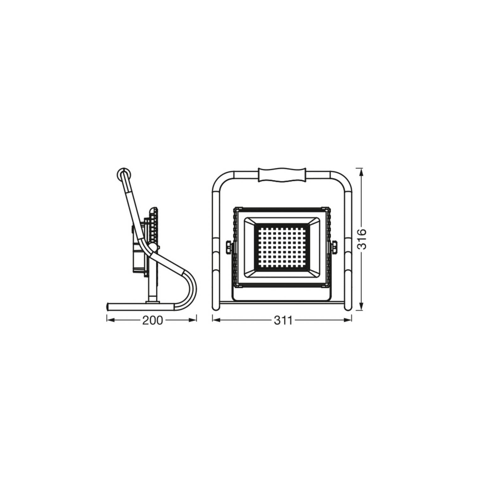 OSRAM LED akumulátorová pracovná lampa, 30 W, oranžová, IP44, 4 000 K