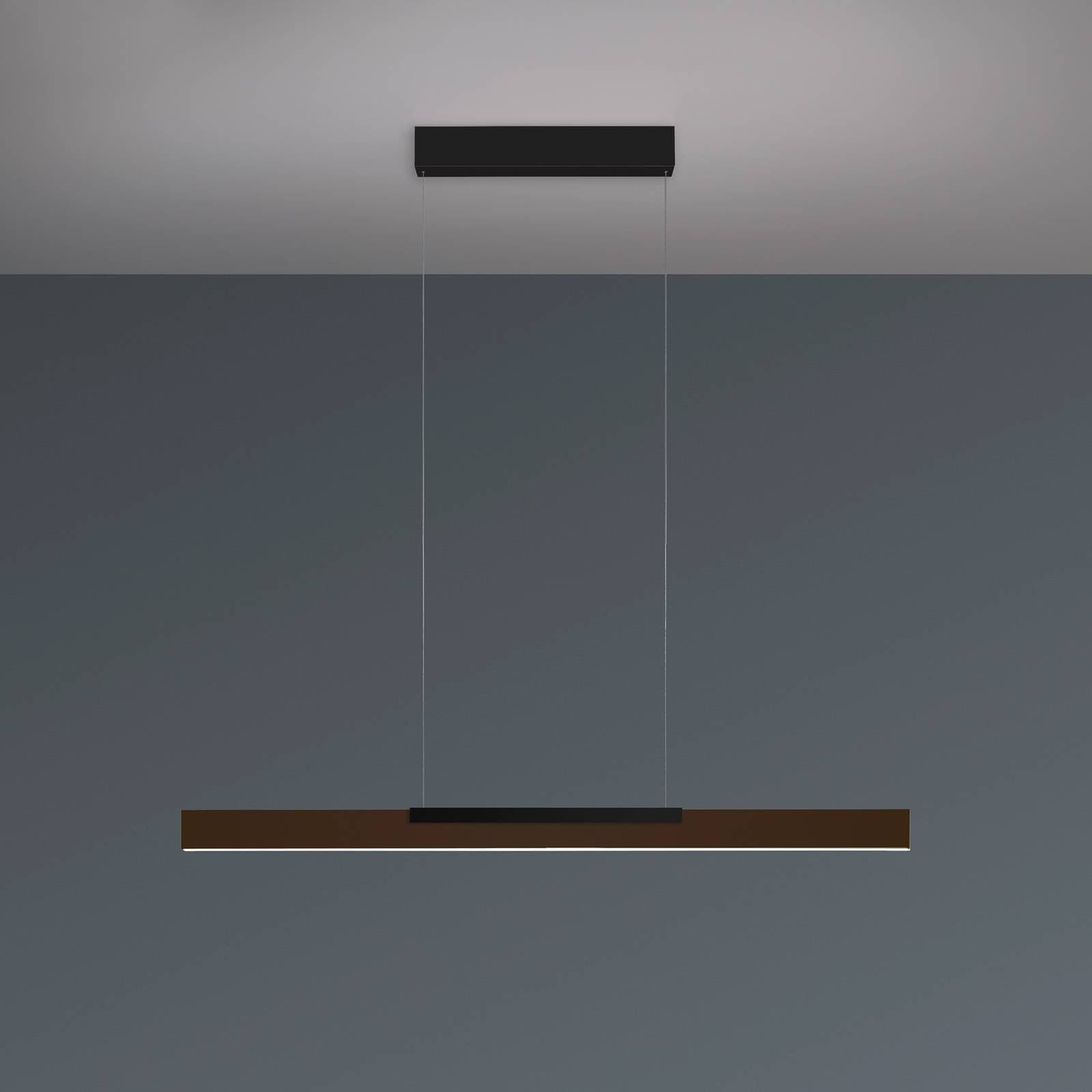 LED závesné svietidlo Bopp Nano 2.0, dĺžka 100 cm, bronzová/čierna