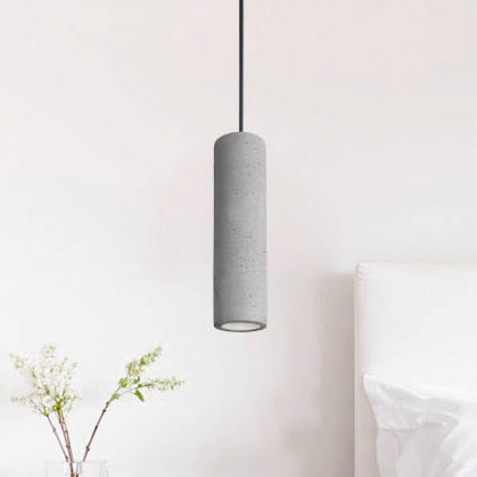 Závesná lampa Phenix z betónu, podlhovastá