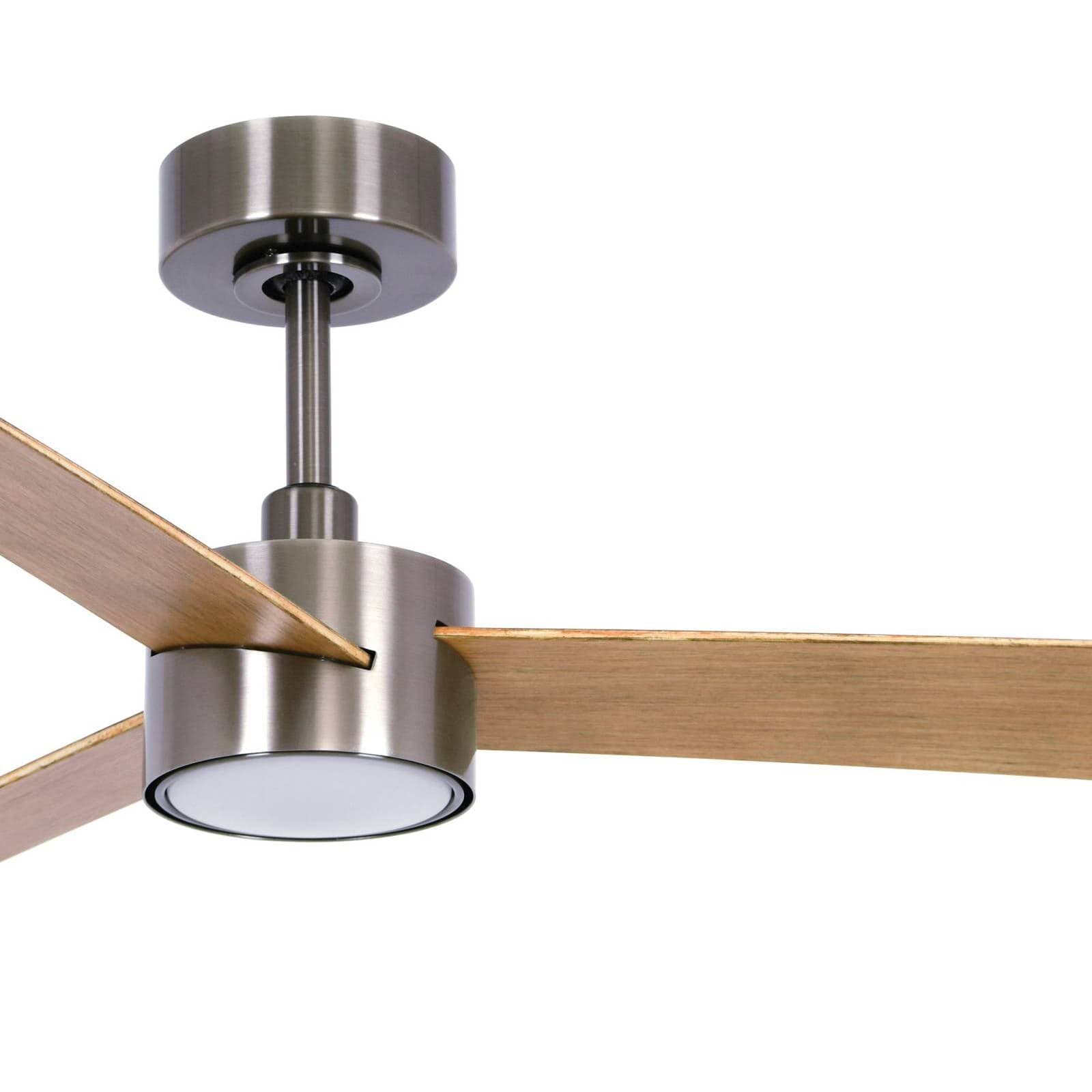 Stropný ventilátor s osvetlením Beacon Climate IV, nikl/teak, tichý