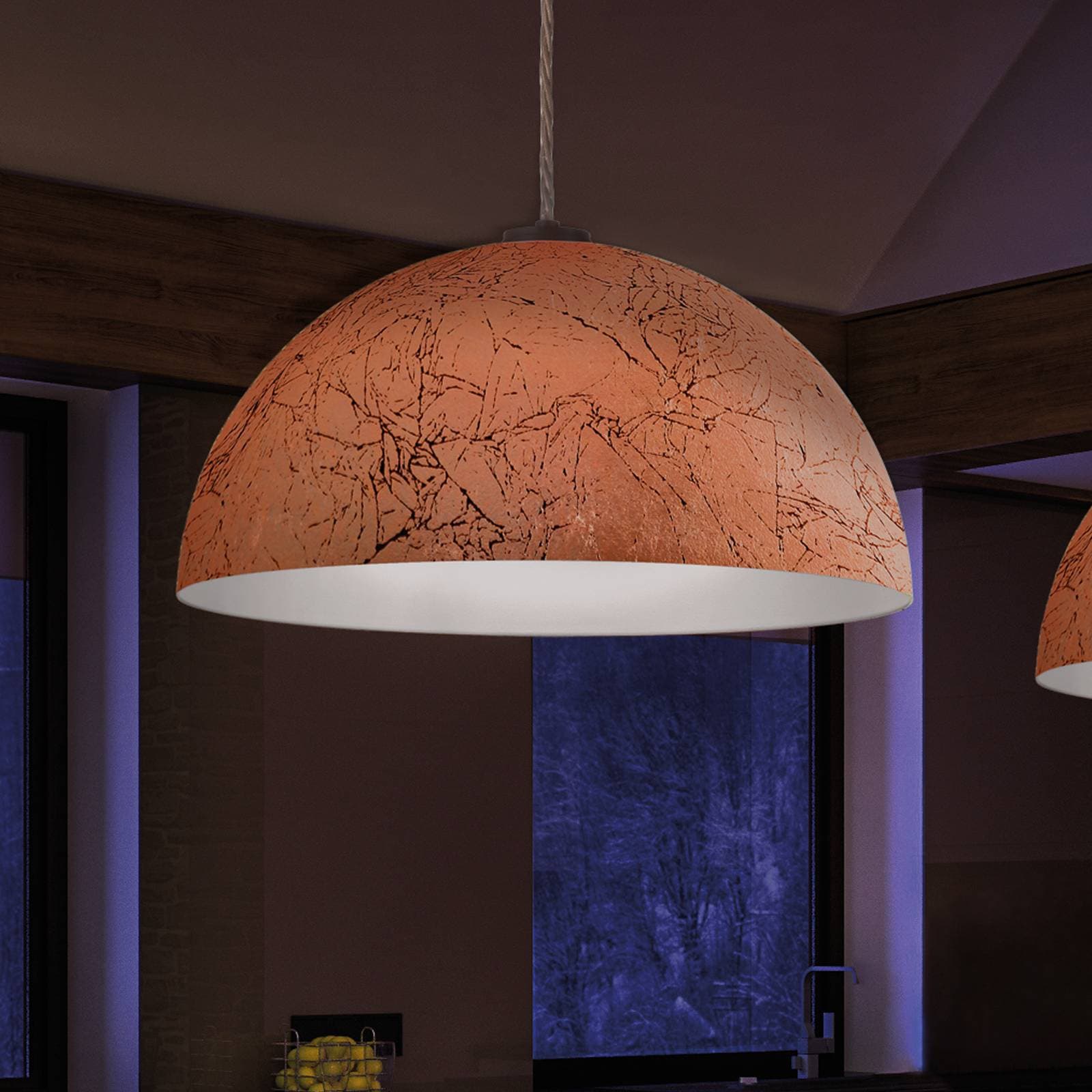 Závesná lampa Cult vintage, meď, Ø 50 cm