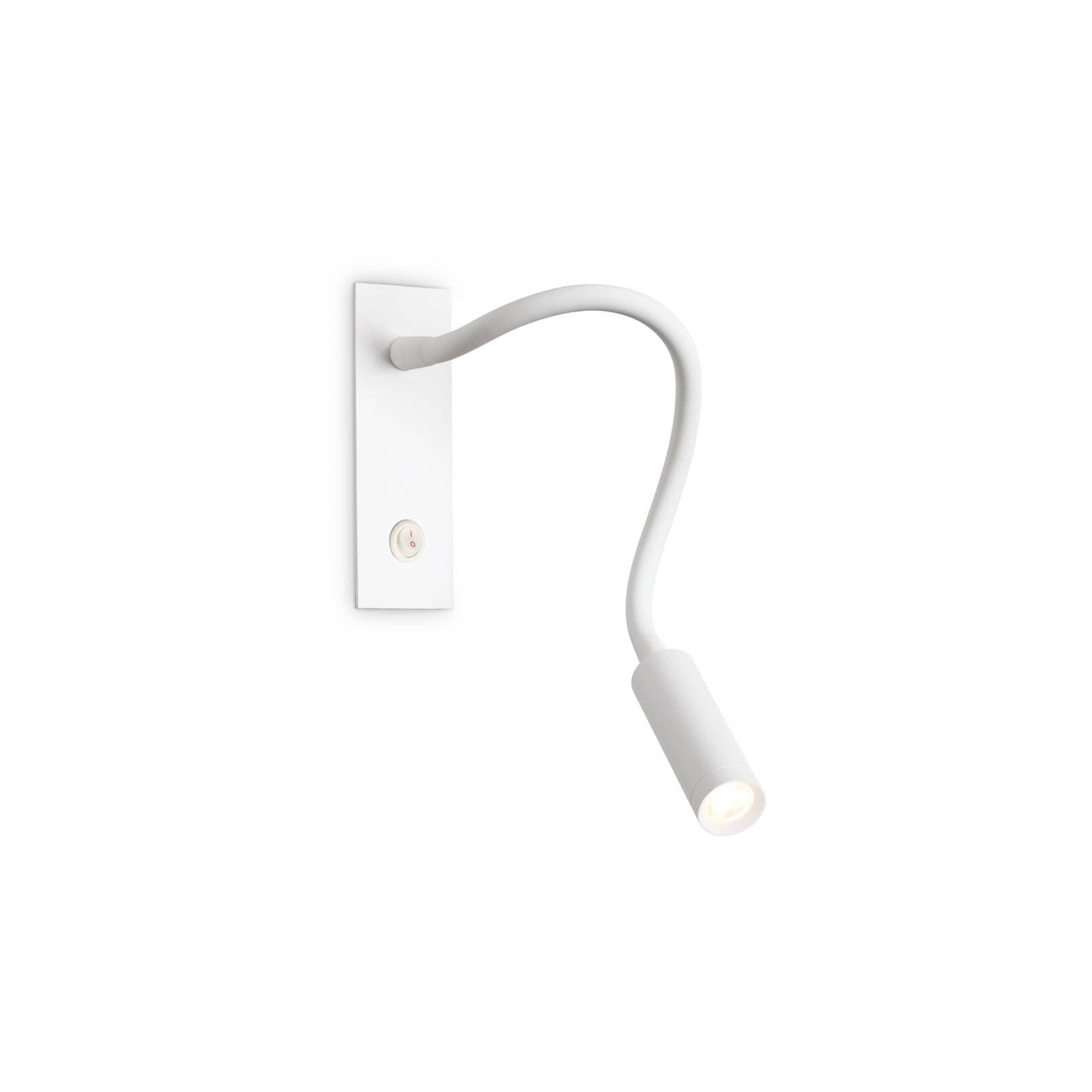 Ideal Lux LED nástenné svetlo IO, biele, flexibilné rameno, vypínač