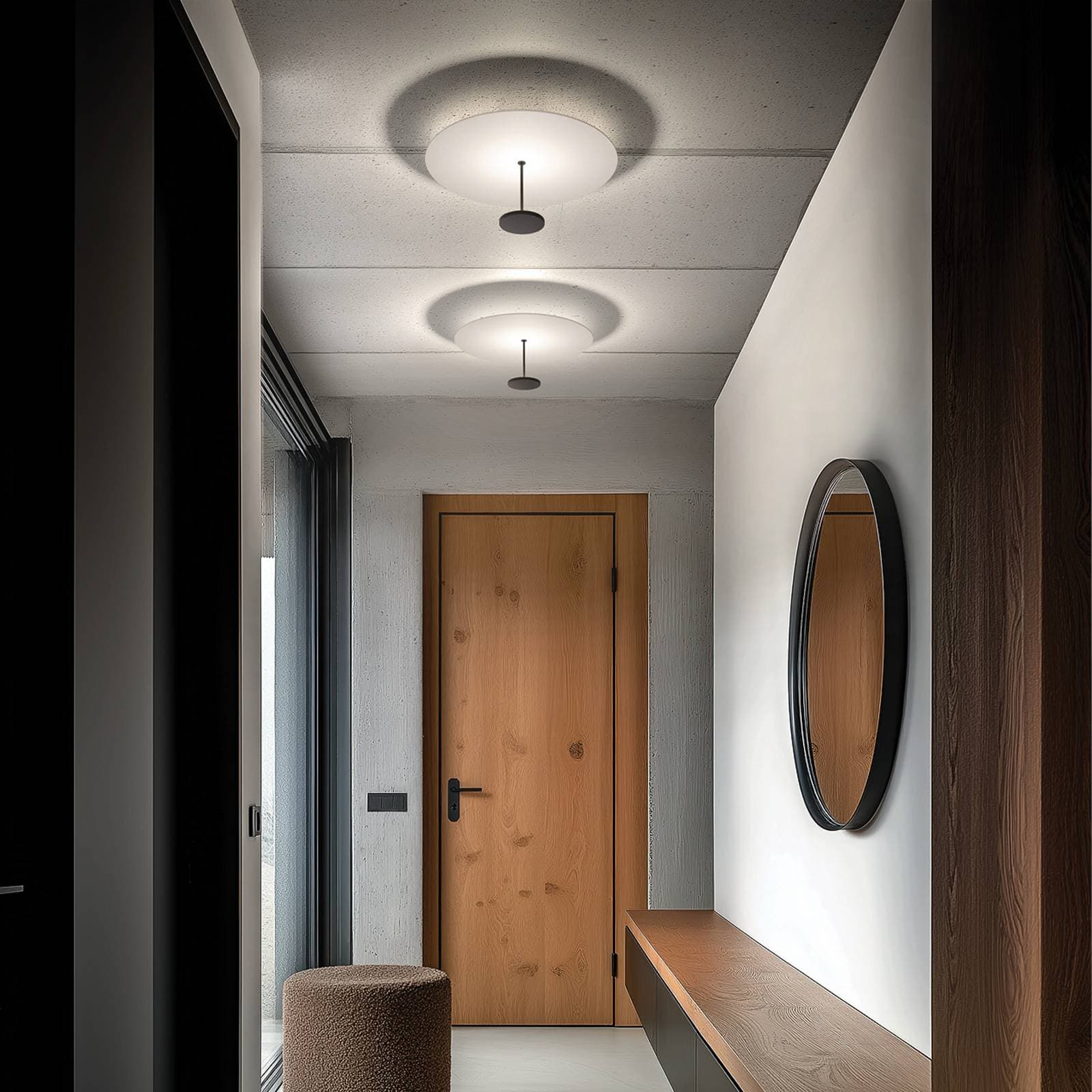 stropné LED svetlo Stilo_S, čierne, Ø 35 cm