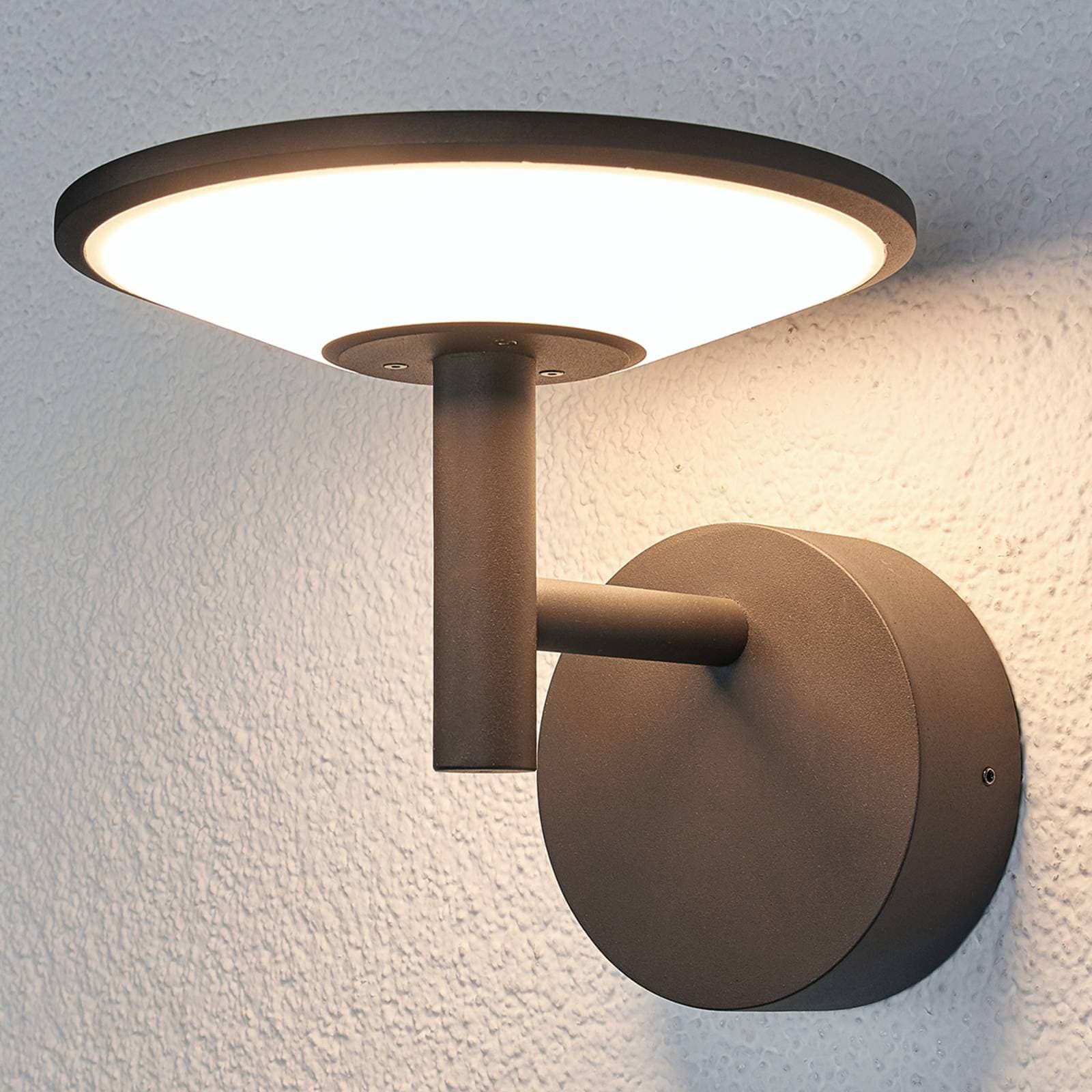Lucande LED vonkajšie nástenné svietidlo Fenia, antracit, hliník, IP65