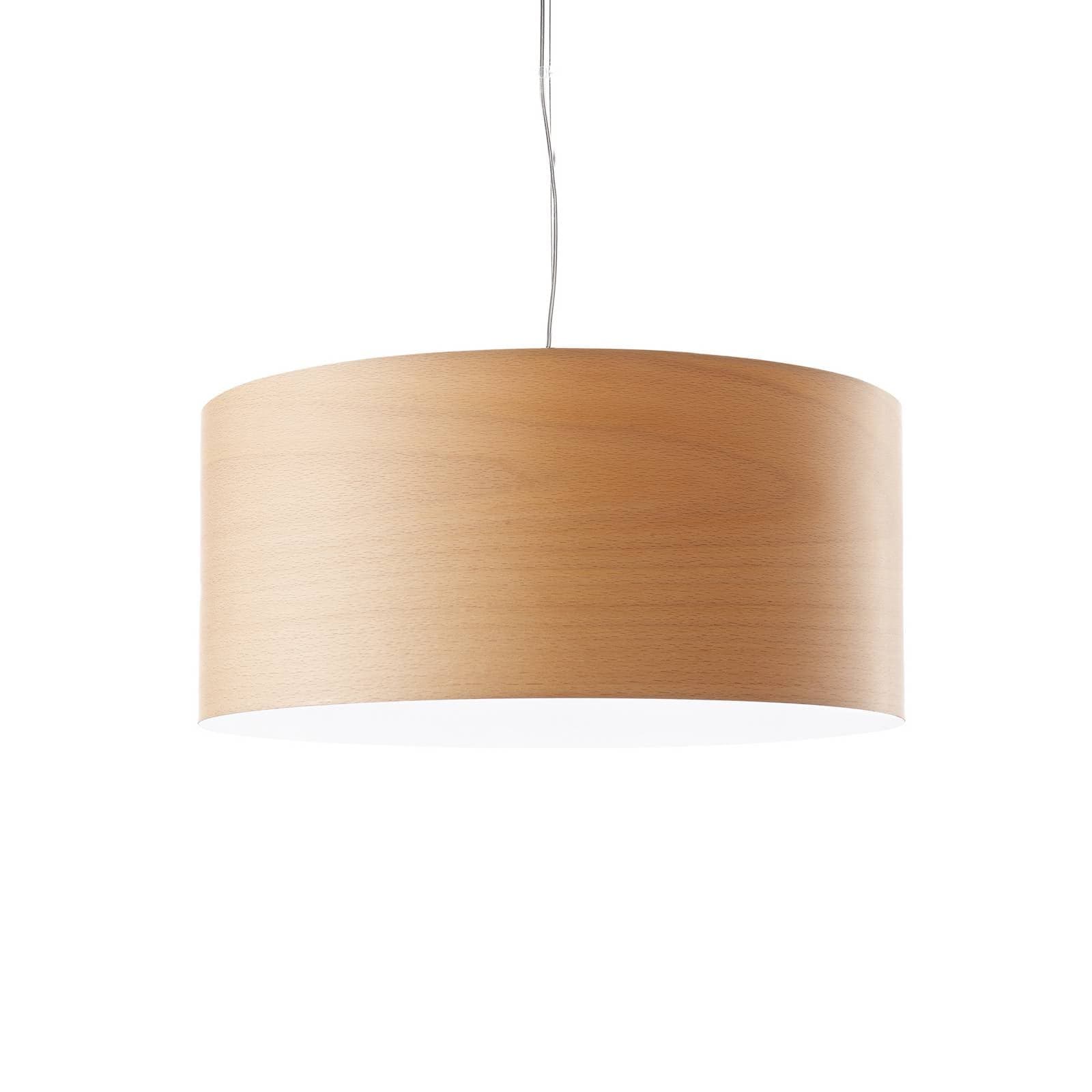 LZF LED závesné svietidlo Gea, farba buk, Ø 42 cm, drevo