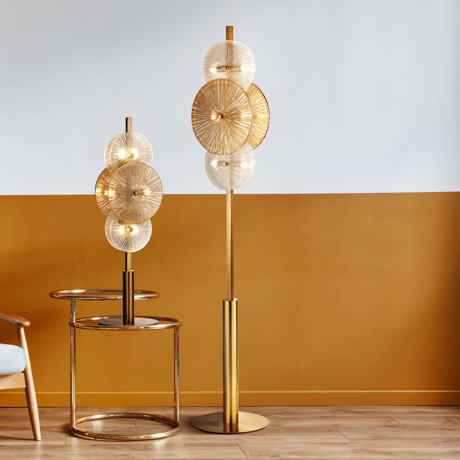 Stojacia lampa Wagon Wheel, 6 svetiel
