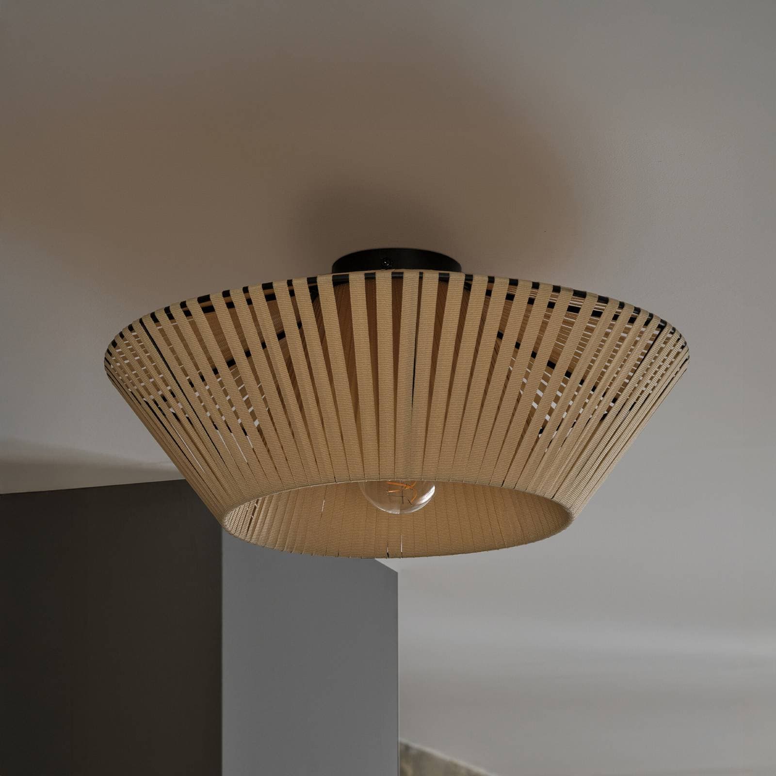 OSRAM stropné svietidlo Decor Stripes béžové Ø 40,5 cm textilné E27