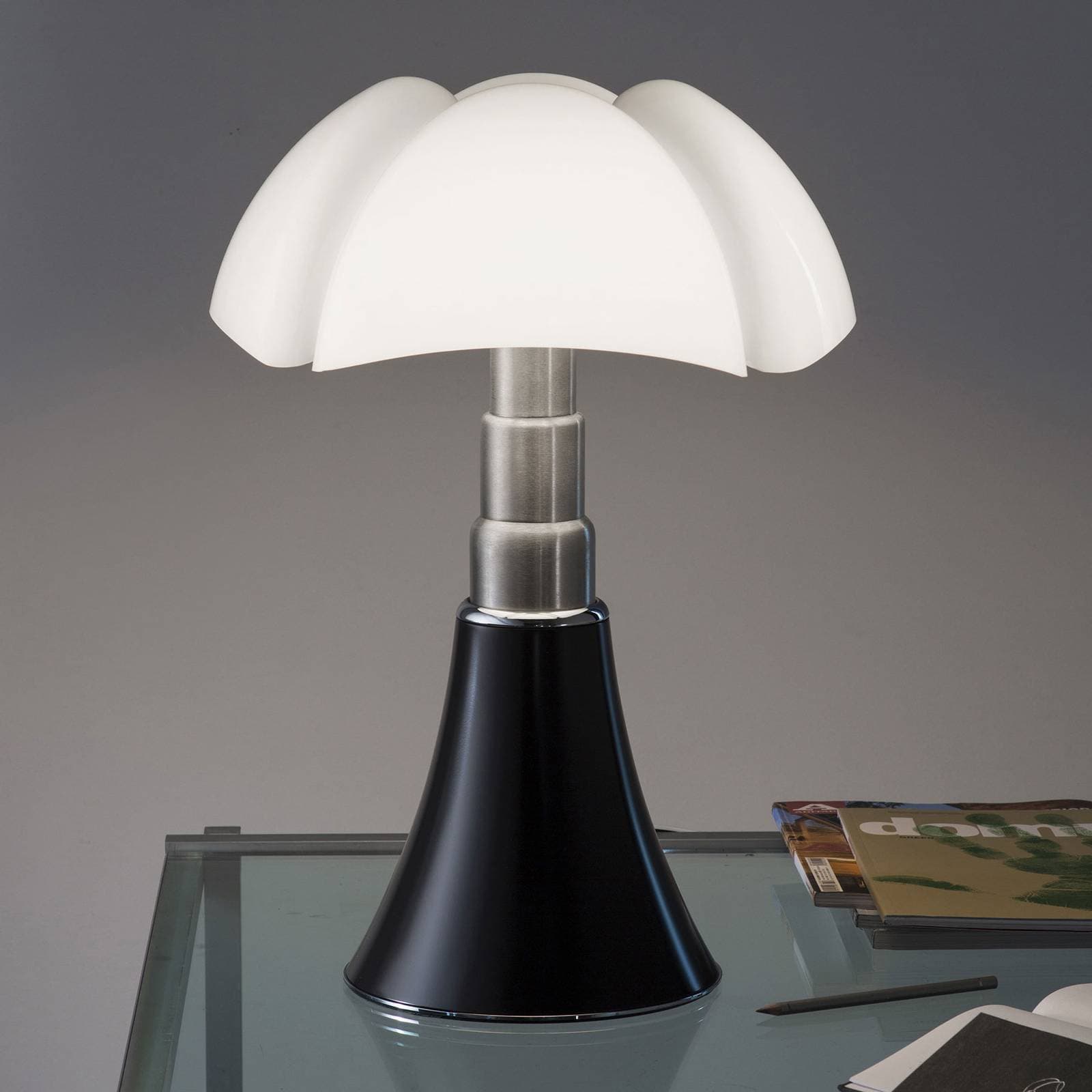 Martinelli Luce stolová LED lampa Pipistrello Med, hnedá, stmievateľná