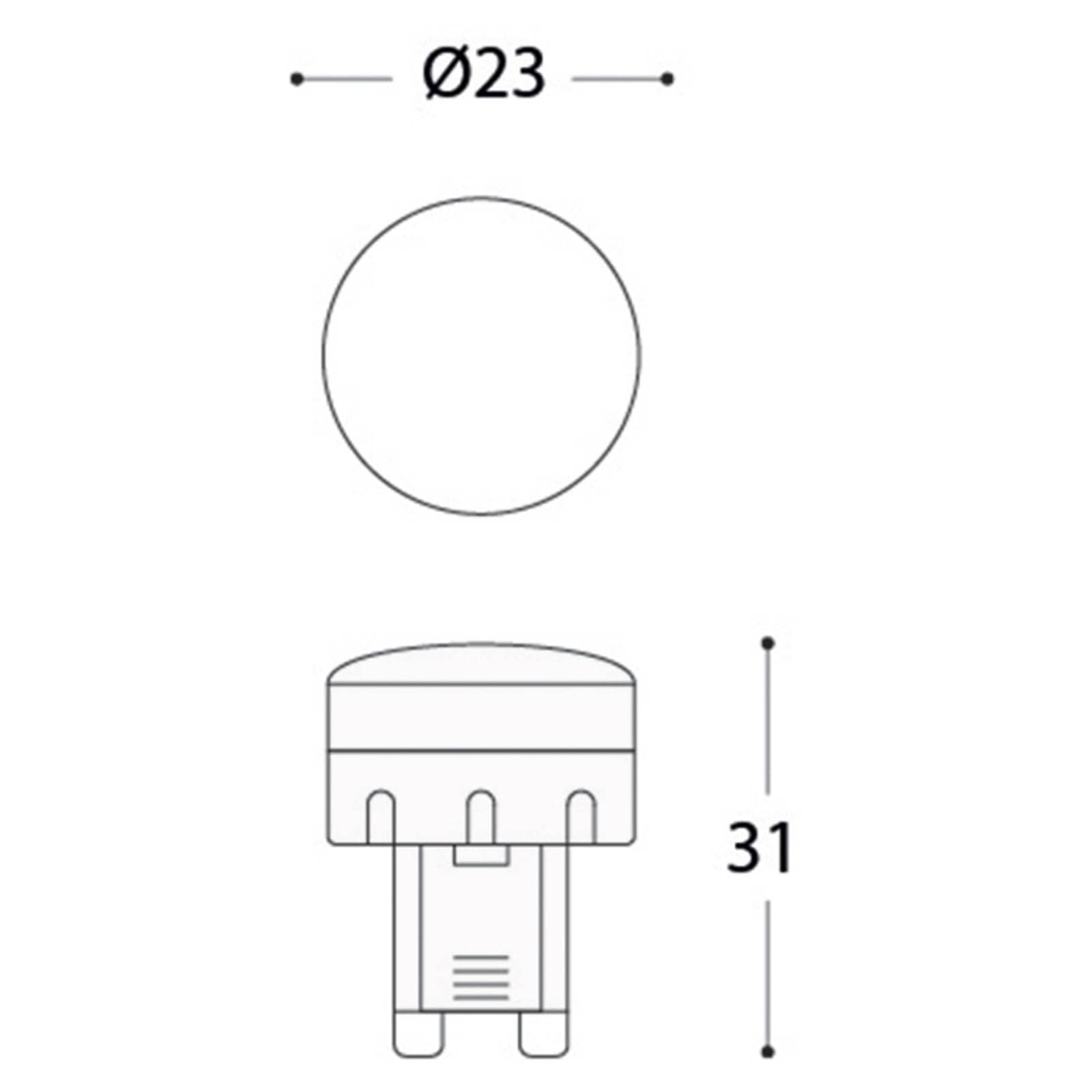 LED žiarovka G9 1,7 W 170 lm, 3 000 K