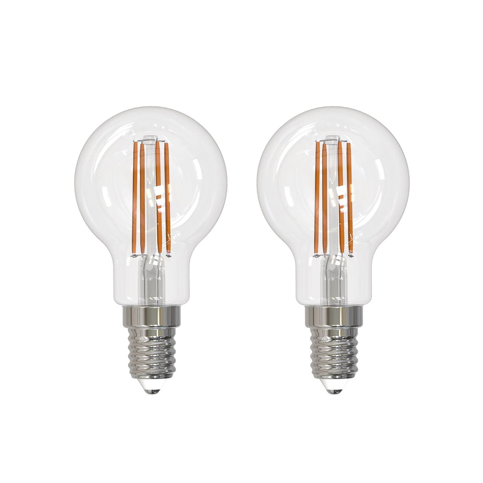Arcchio LED žiarovka E14 G45, sada 2 ks, 3000 K