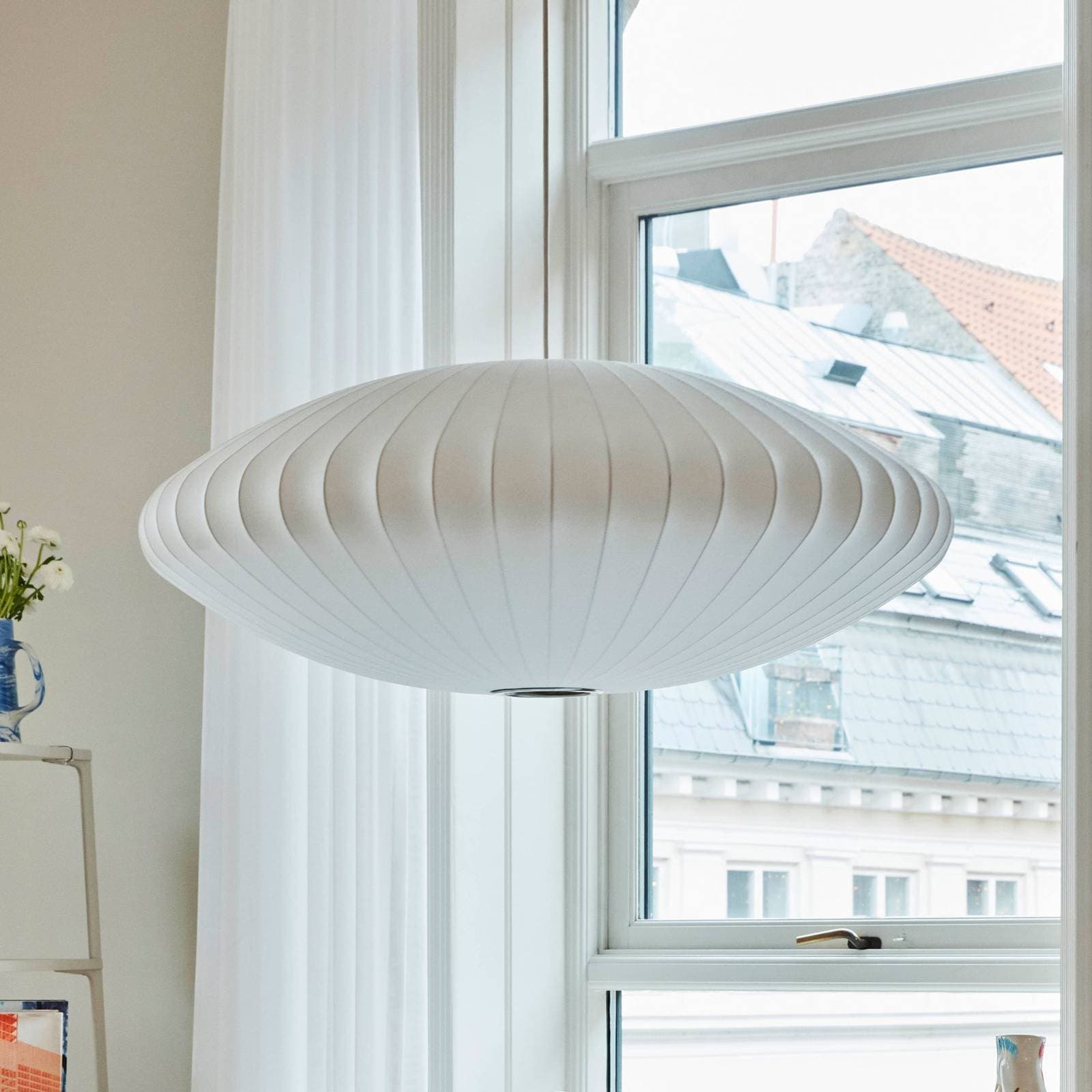 HAY závesné svietidlo Nelson Saucer Bubble L, Ø 89 cm, biela