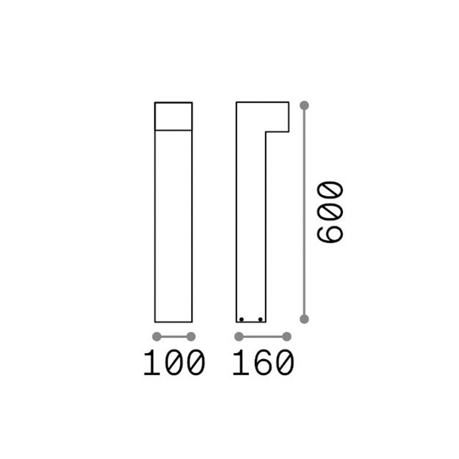 Chodníkové LED svetlo IDEAL LUX Sirio, hnedá, výška 60 cm, kovová