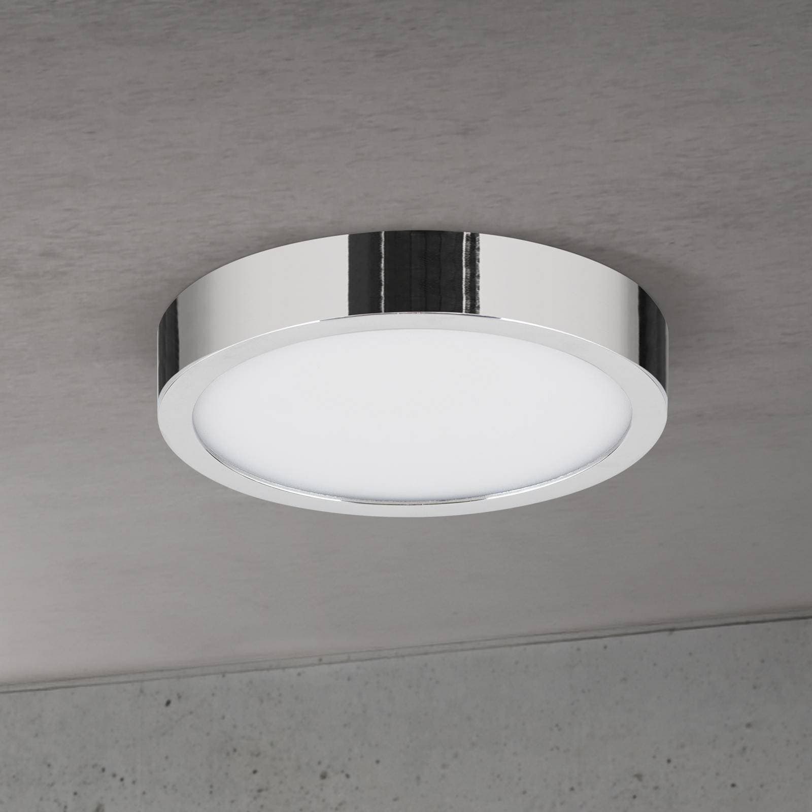 stropné LED svetlo Disc, chrómová farba, Ø 14 cm, CCT, kov