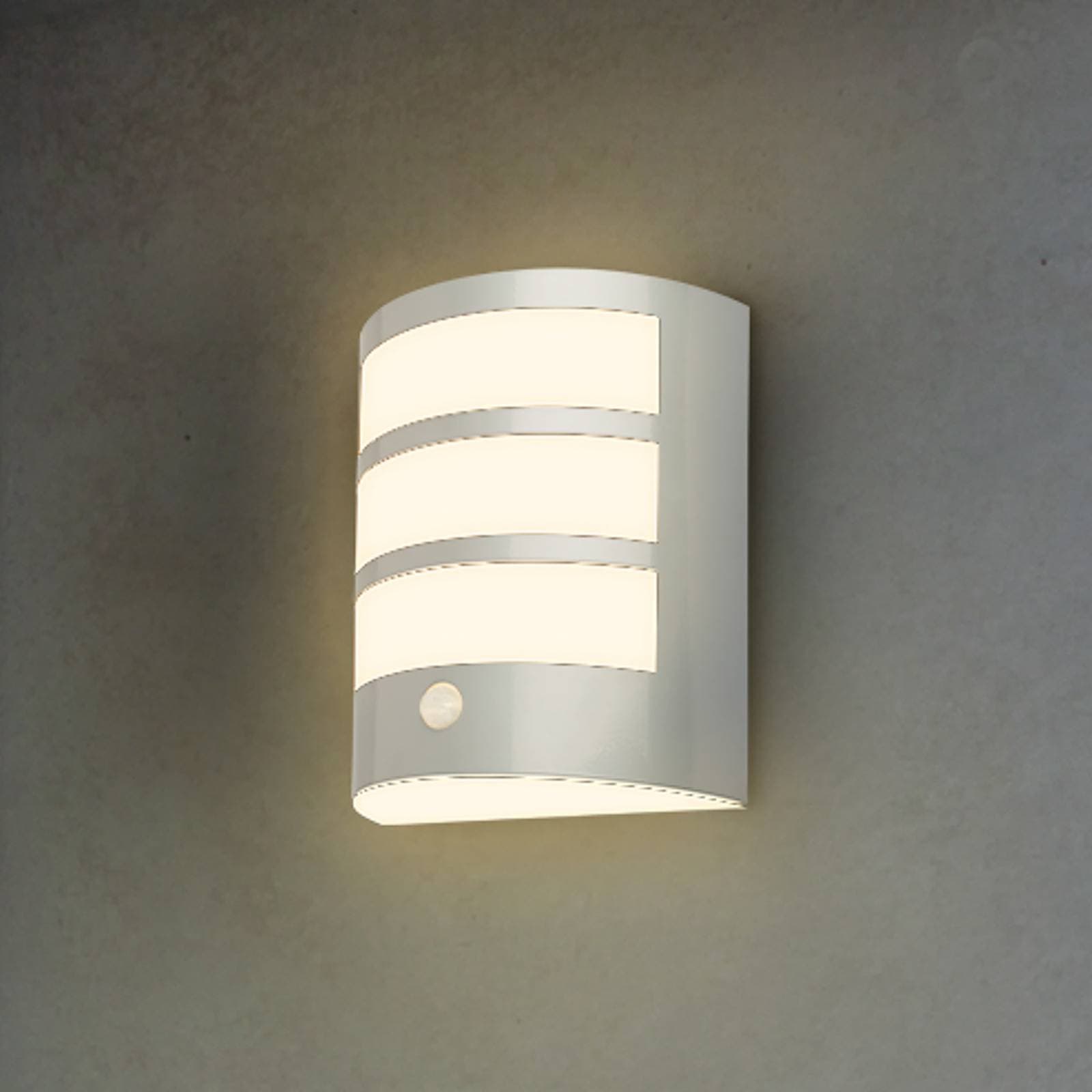 LED dobíjacie vonkajšie nástenné svietidlo 3795014, chrómová farba, senzor, IP44
