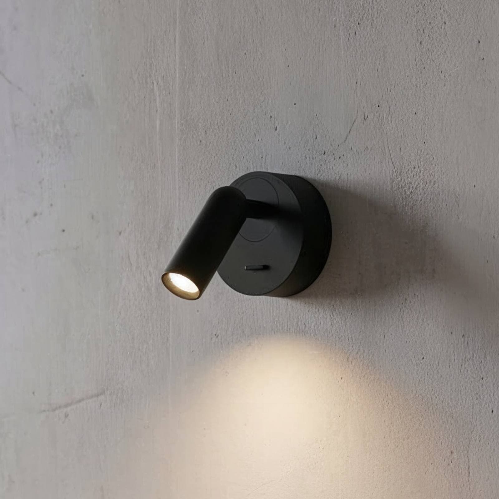 Ideal Lux LED nástenné svietidlo Bean, Ø 7 cm, čierna kov/sklo