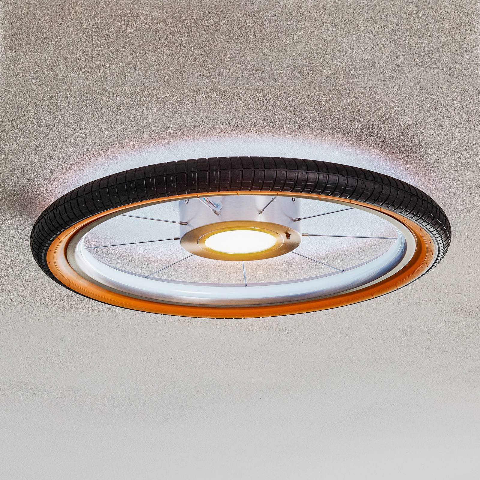 Stropné LED svietidlo Wheel, RGB, čierna