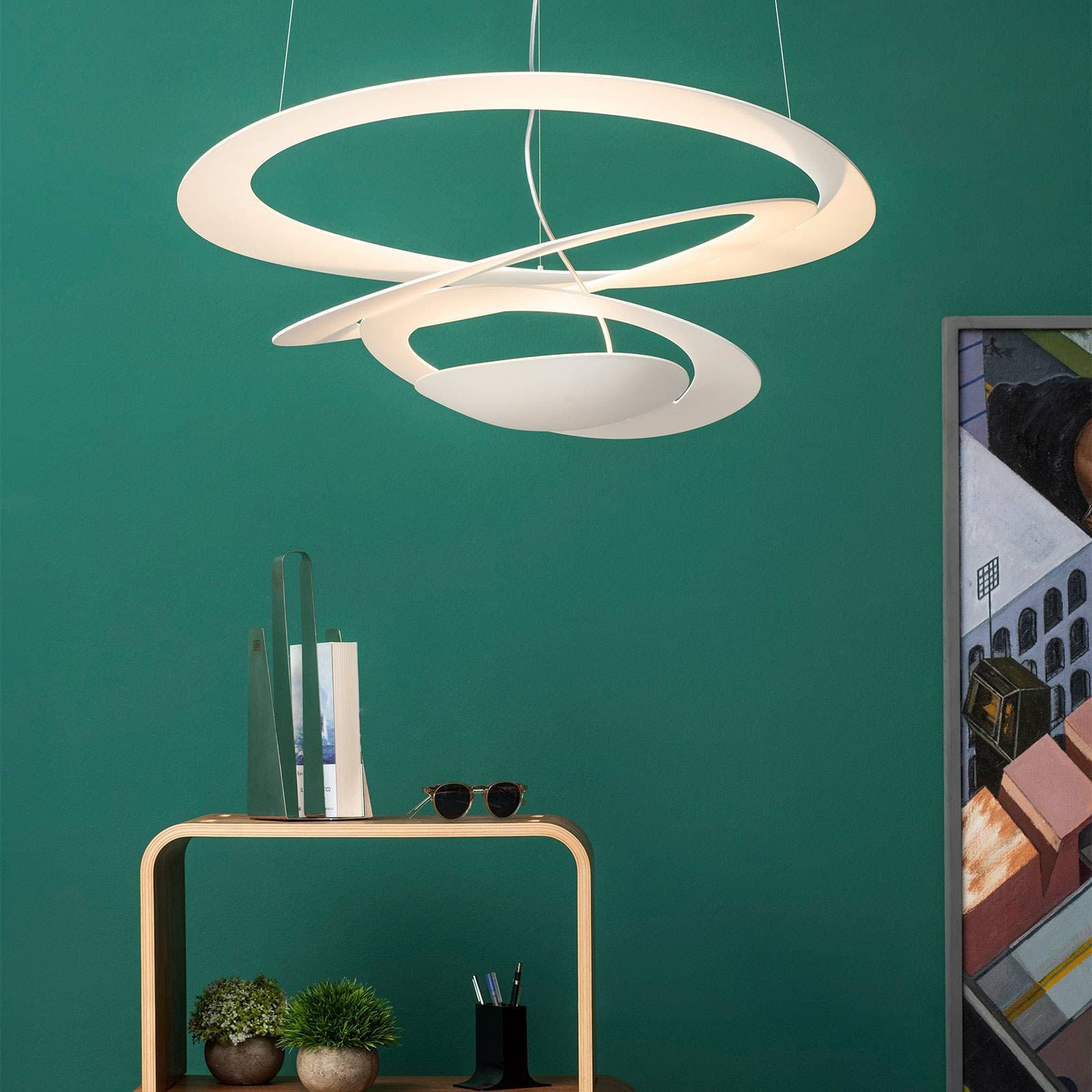 Artemide závesné svietidlo Pirce, 67x69 cm, biele