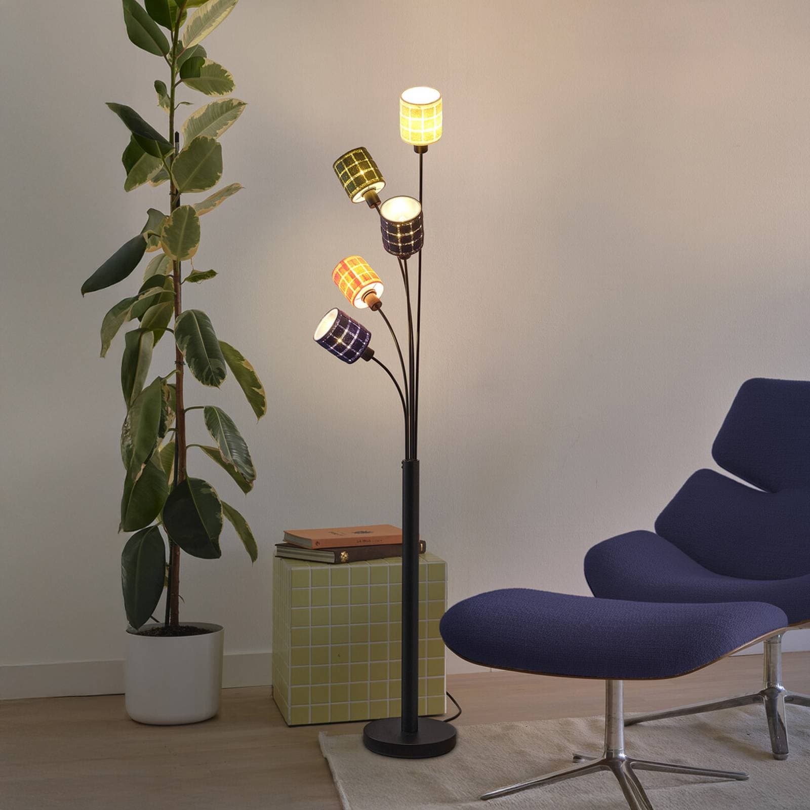 OSRAM stojacia lampa Decor Felt Weaving Cans, farebná, 5-pl., E14