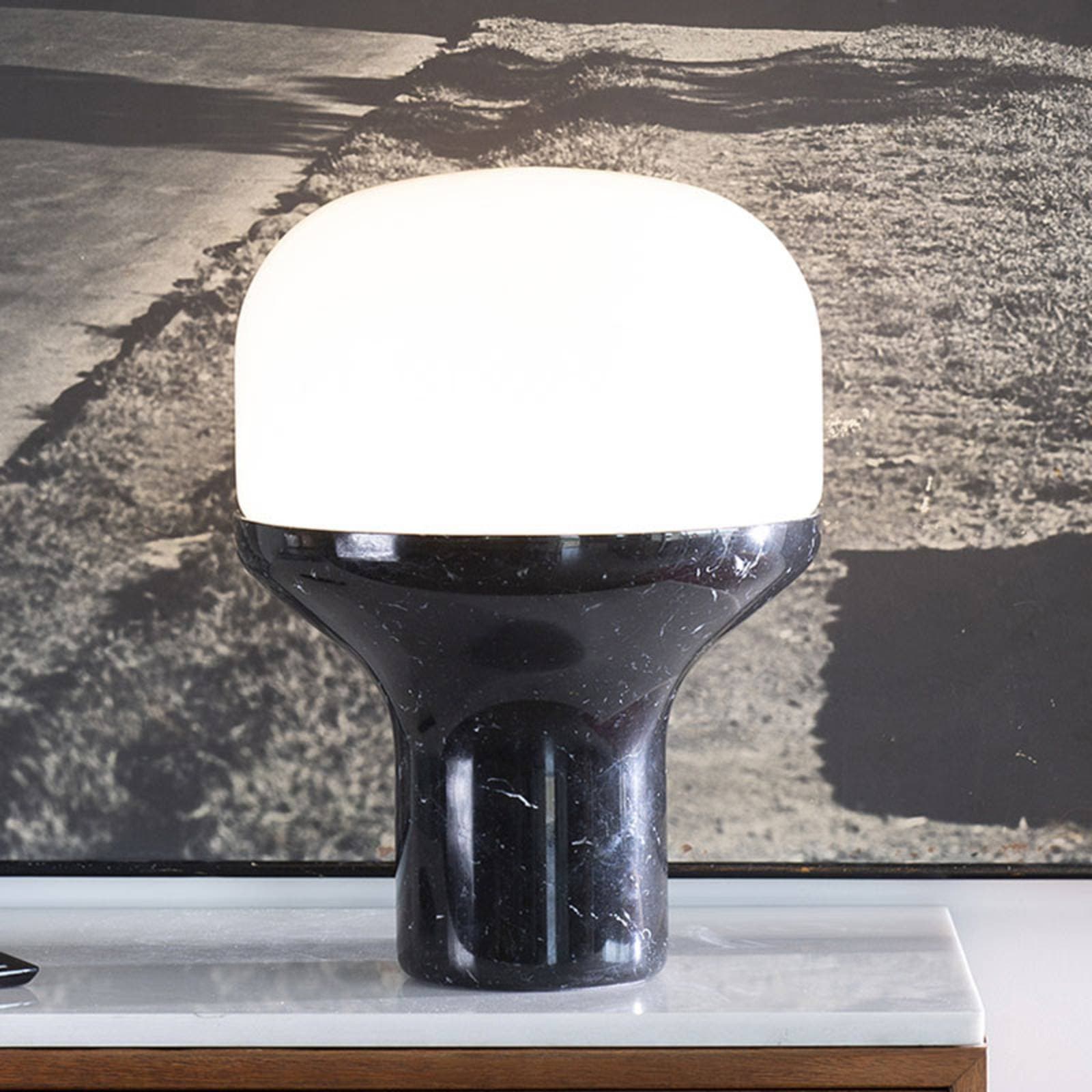 Martinelli Luce Delux stolná 43 cm mramor čierna