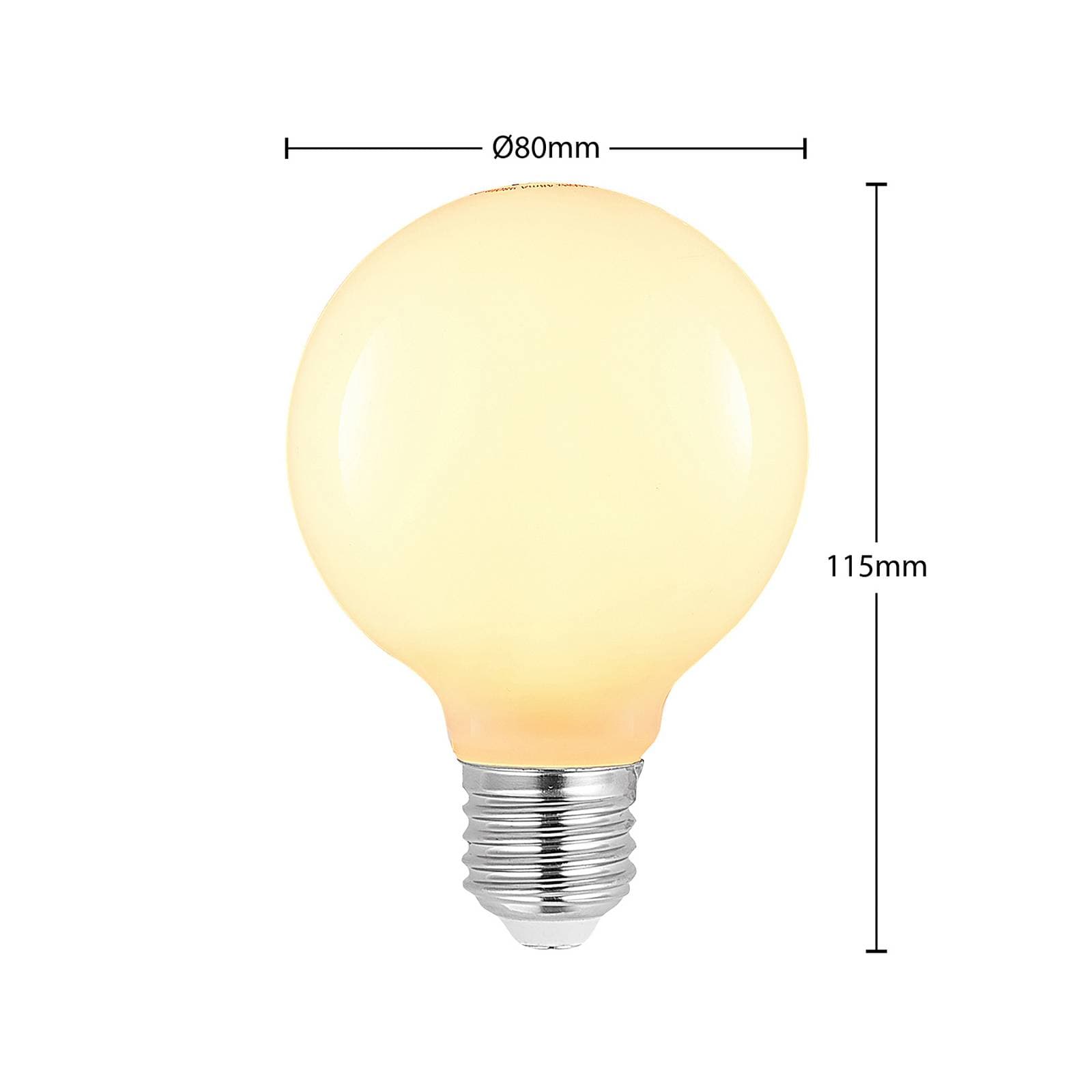 LED žiarovka E27 8W G80 2 700K stmievateľná, opálová, sada 2 ks