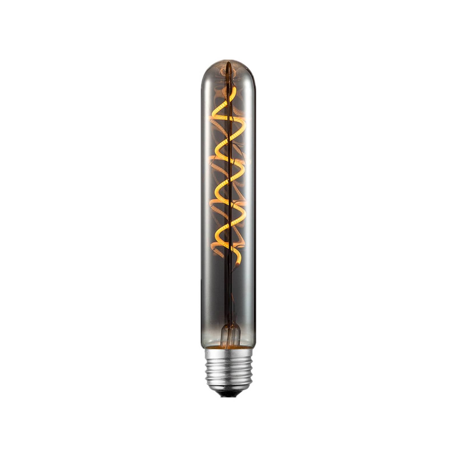 LED trubicová žiarovka Lucande, E27, 4 W, Ø 3 cm, titánová, 1800 K