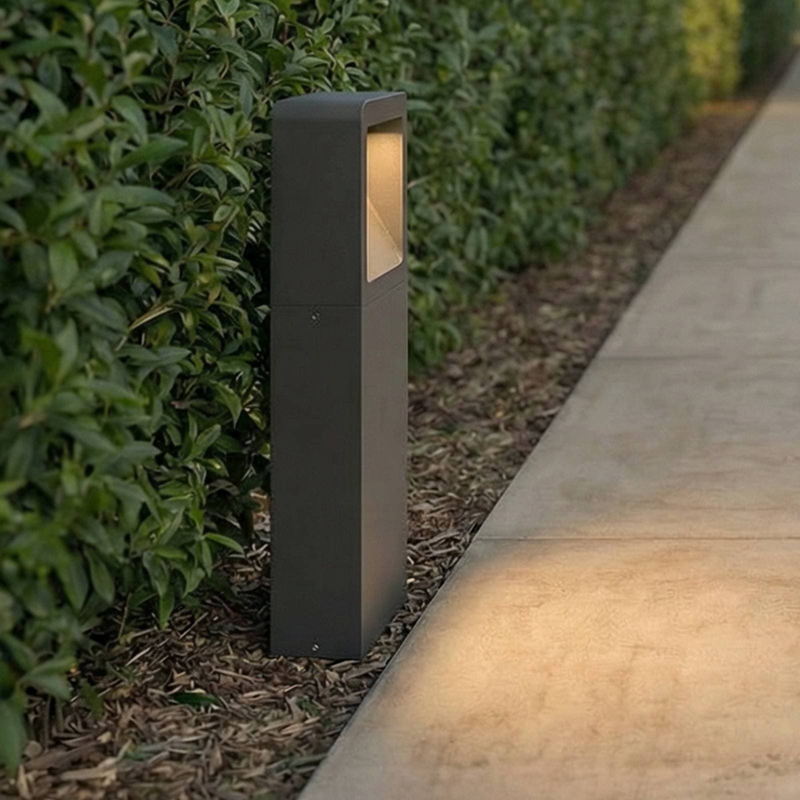 Lucande LED podstavná lampa Leya, 35 cm, antracitová, kov, IP54