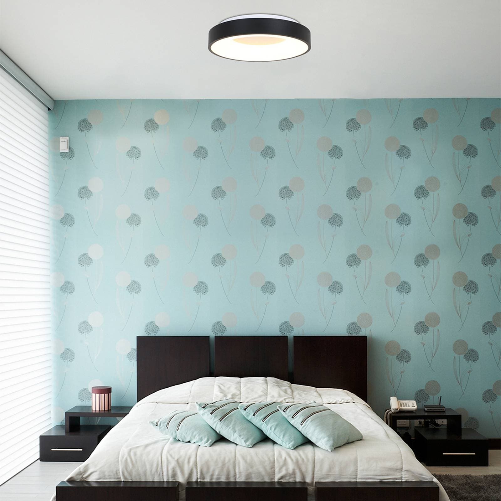LED stropné svietidlo Ringlede 2 700 K Ø 48 cm čierne