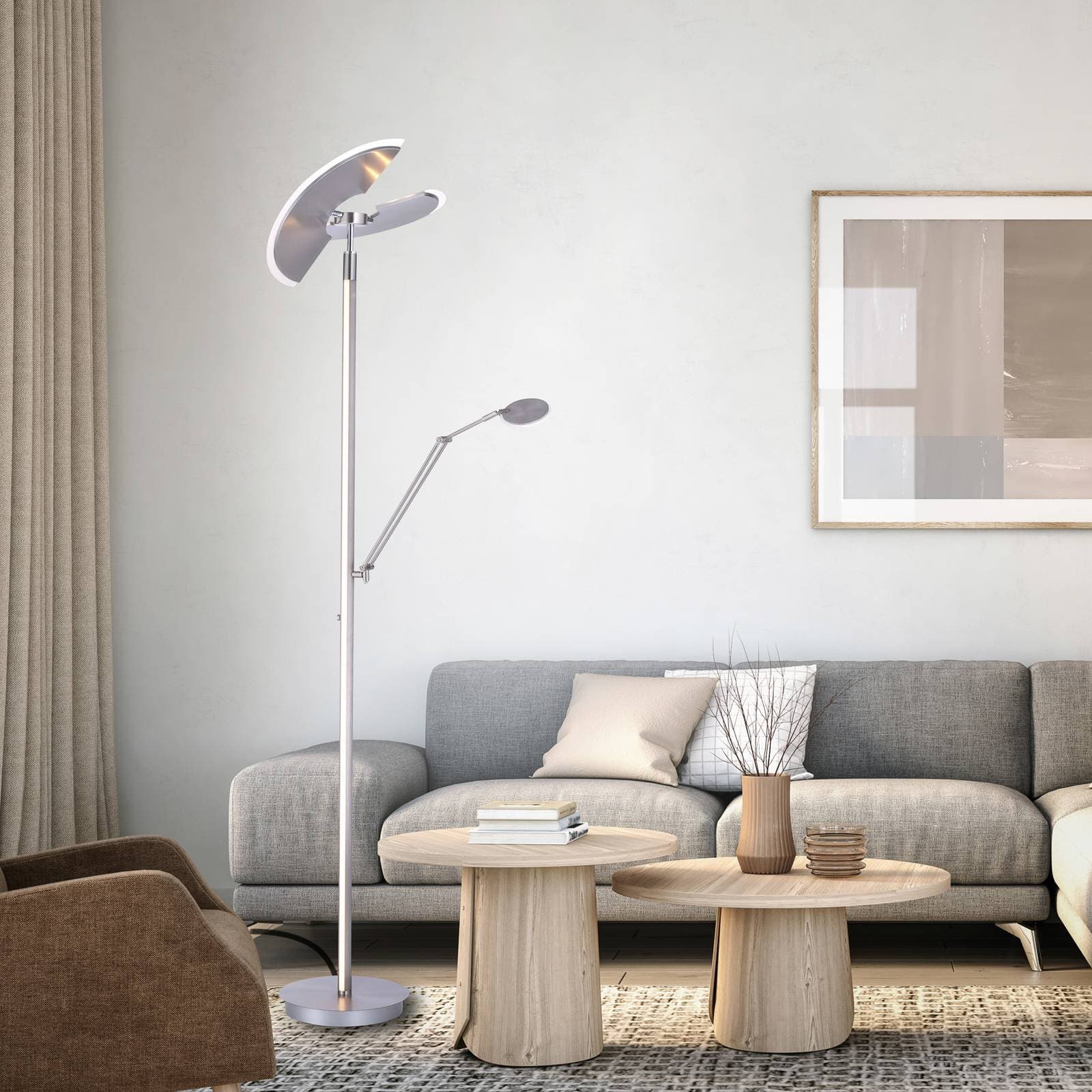 LED stojacia lampa PURE Mutil, diamantová, lampa na citanie, CCT