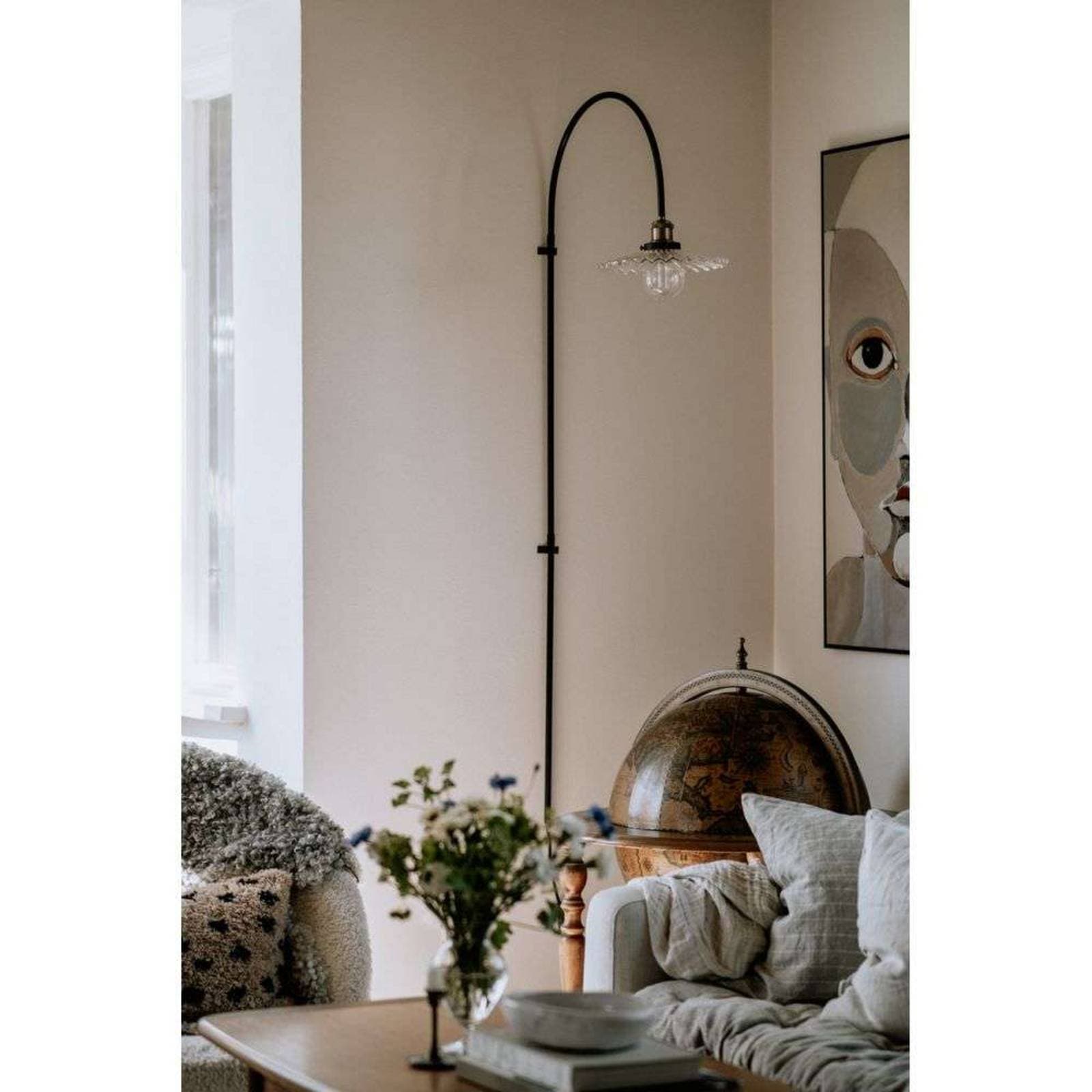 Globen Lighting nástenné svetlo COBBLER, číre, výška 150 cm
