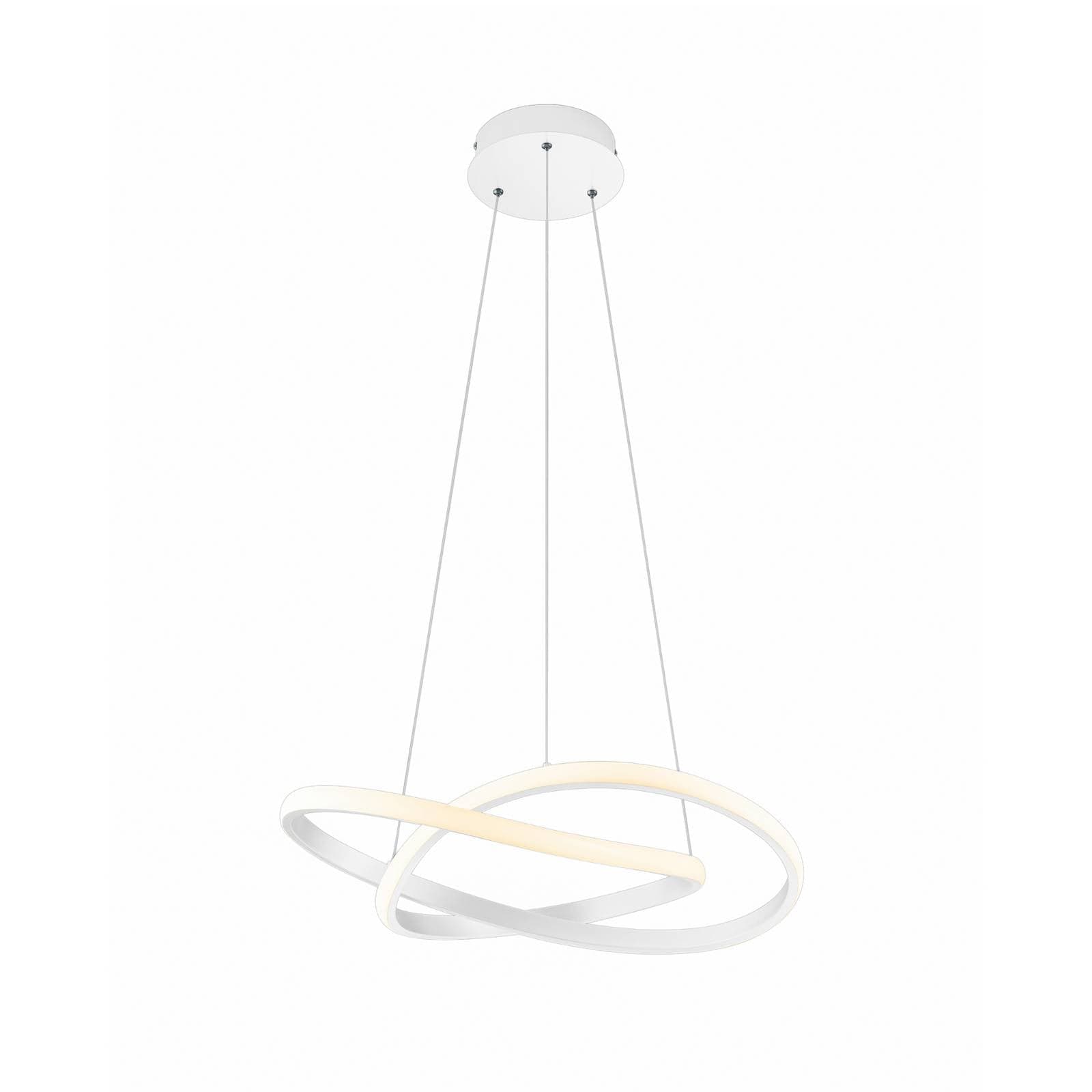 Závesné svietidlo Course LED, matná biela, 4 000 K, Ø 60 cm, kov