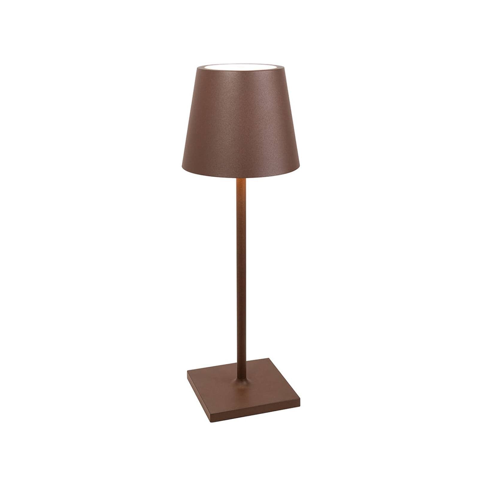 Zafferano Poldina L Desk Akumulátorová lampa IP54 corten