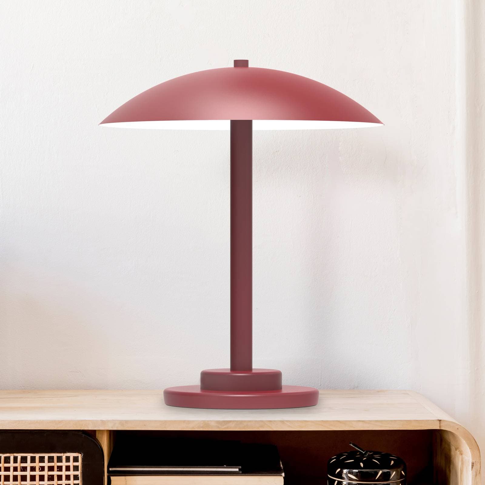 Aluminor Chicago stolová lampa okrúhla červená