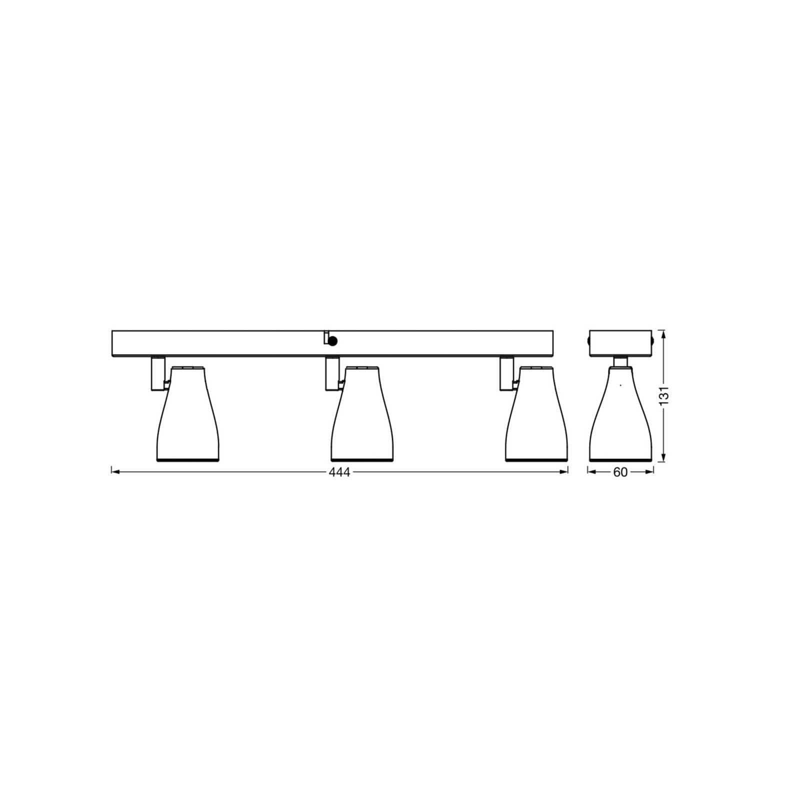 OSRAM stropné bodové svetlá PEAR, čierny, 3-pl., GU10-LED 2 700 K