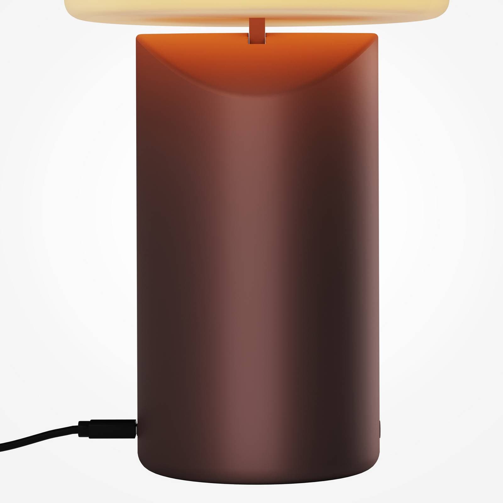 Stolová LED lampa na batérie Topo, červená, výška 20 cm, kovová, s stmievačom