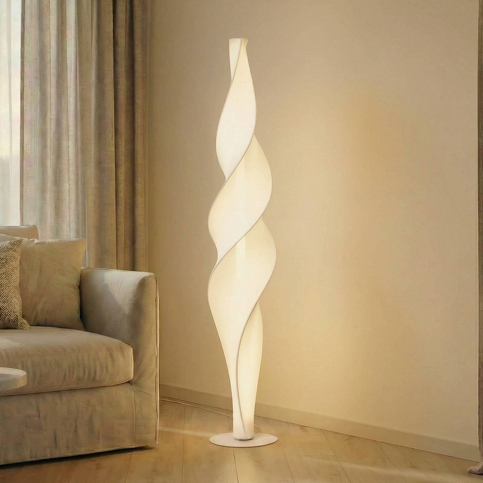 Lucande LED stojacia lampa Novelle, biele, CCT, výška 137 cm