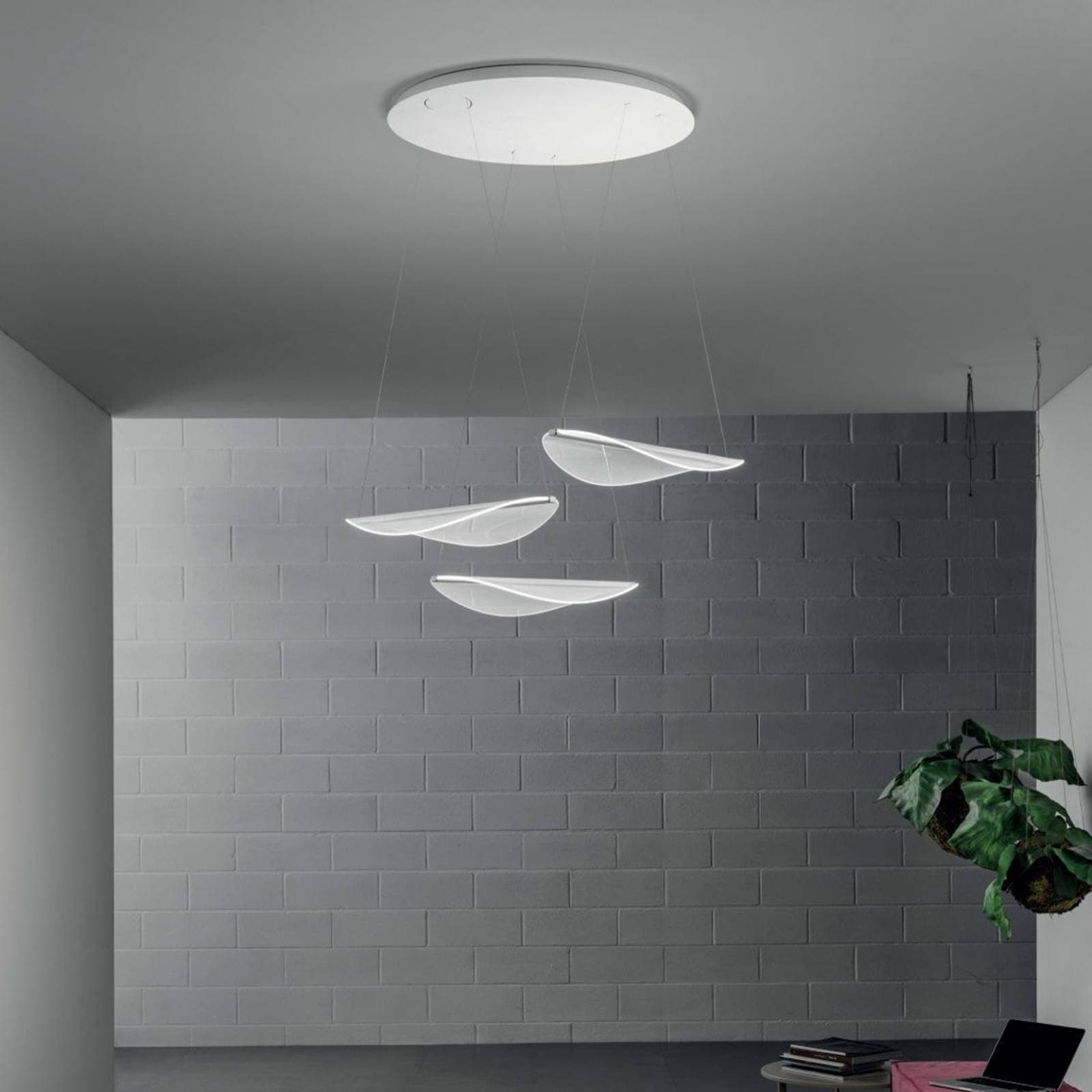 Stilnovo Diphy LED závesné svietidlo, 3-pl., DALI-Push