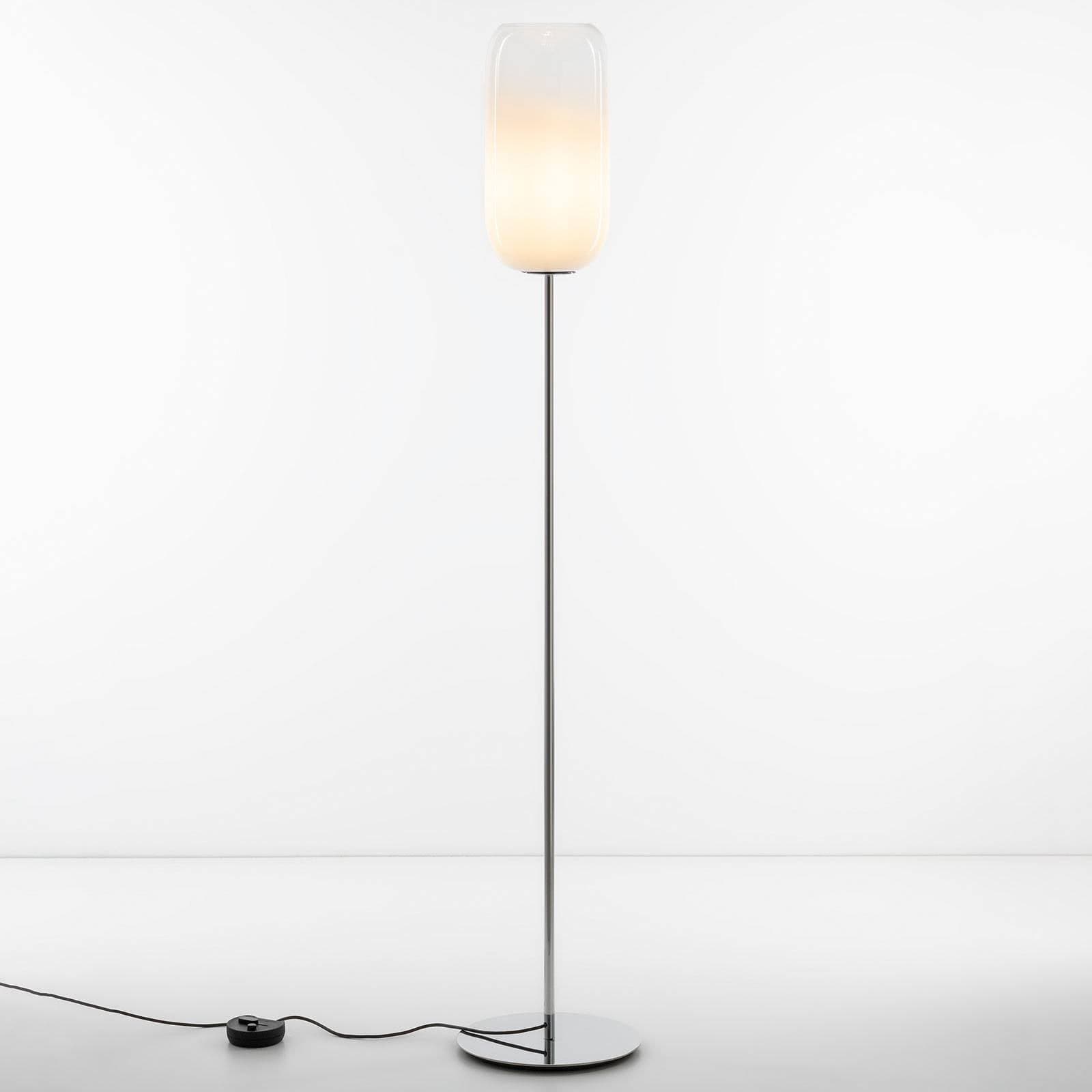Stojacia lampa Artemide Gople biela/strieborná