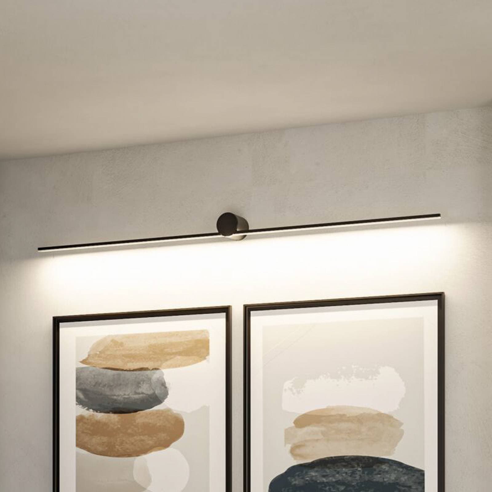 Paulmann LED nástenné svetlo Sava, čierne, 230 cm, IP44