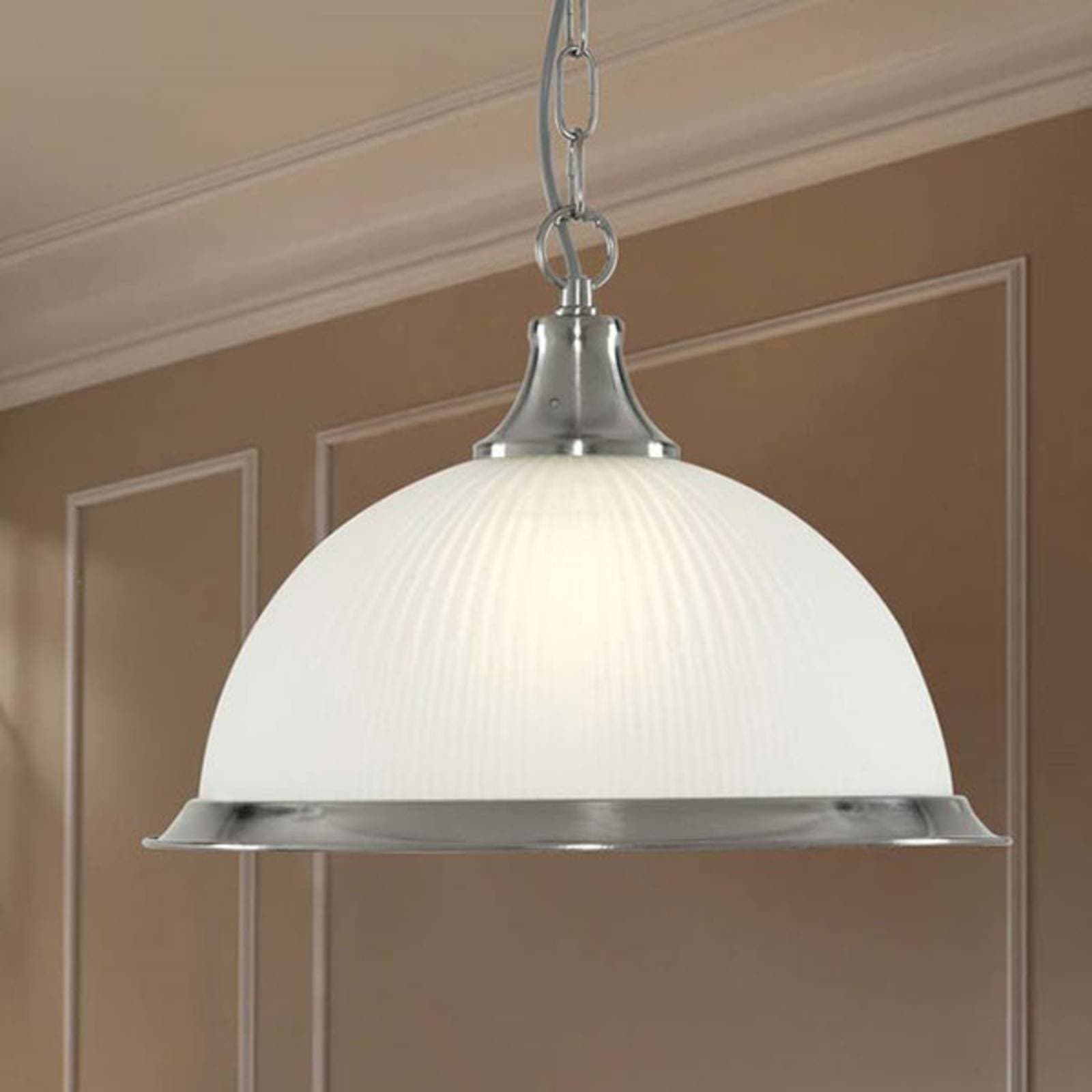 Závesná lampa American Diner striebro satin 1-pl.