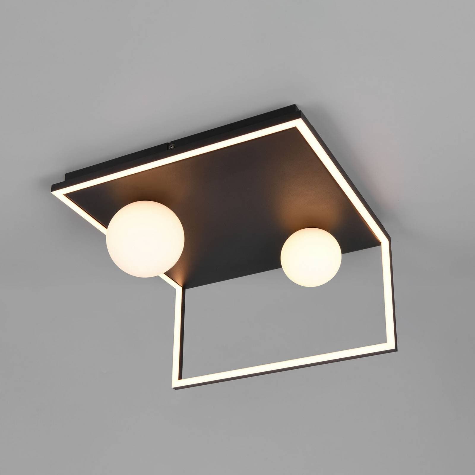 Stropné LED svetlo Arola, čierna matná, šírka 37 cm, kov
