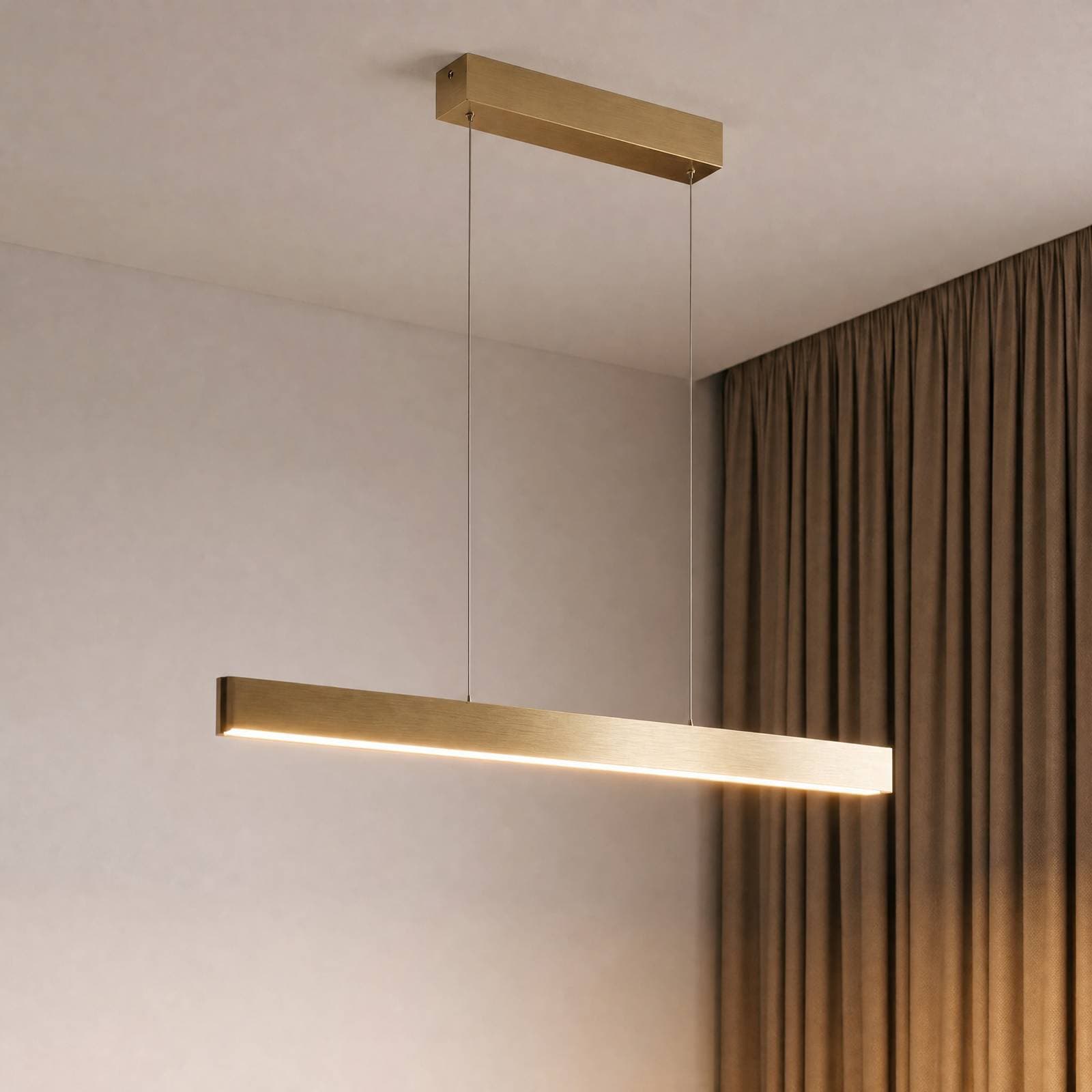 Lucande Smart LED závesné svetlo Mylosh, zlatá, CCT, Tuya