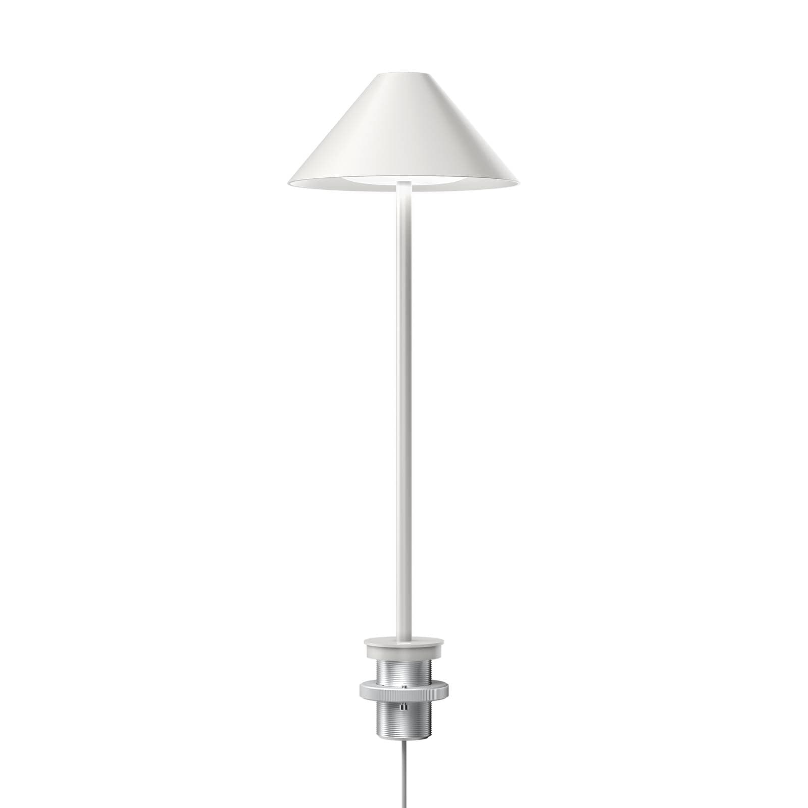 Louis Poulsen stolová LED lampa Keglen, biela, s kolíkom, CCT