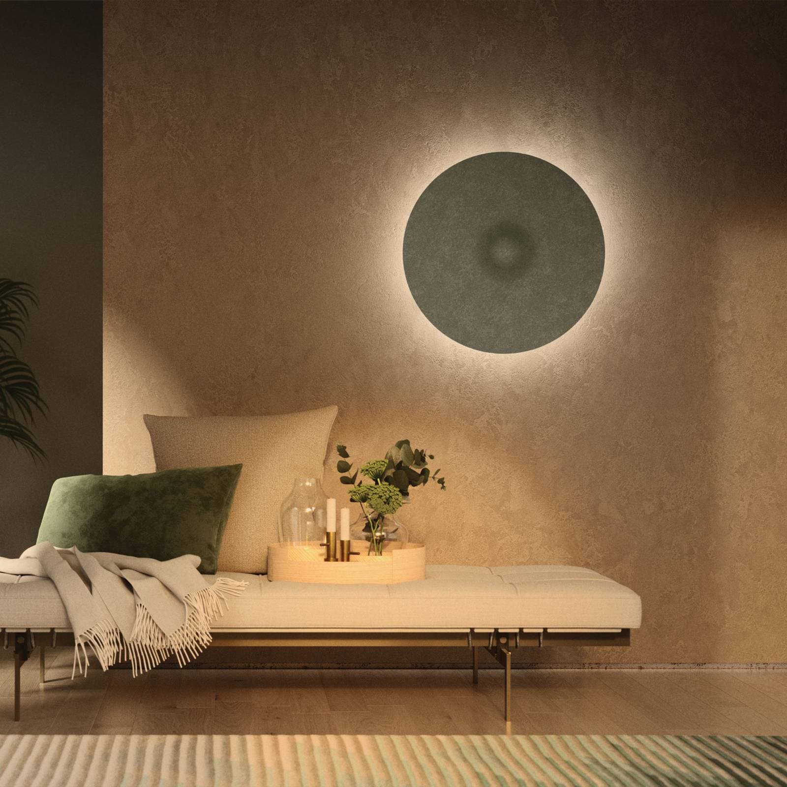 Fabbian Acustica LED nástenné svietidlo, modro-zelené, 3000K, DALI