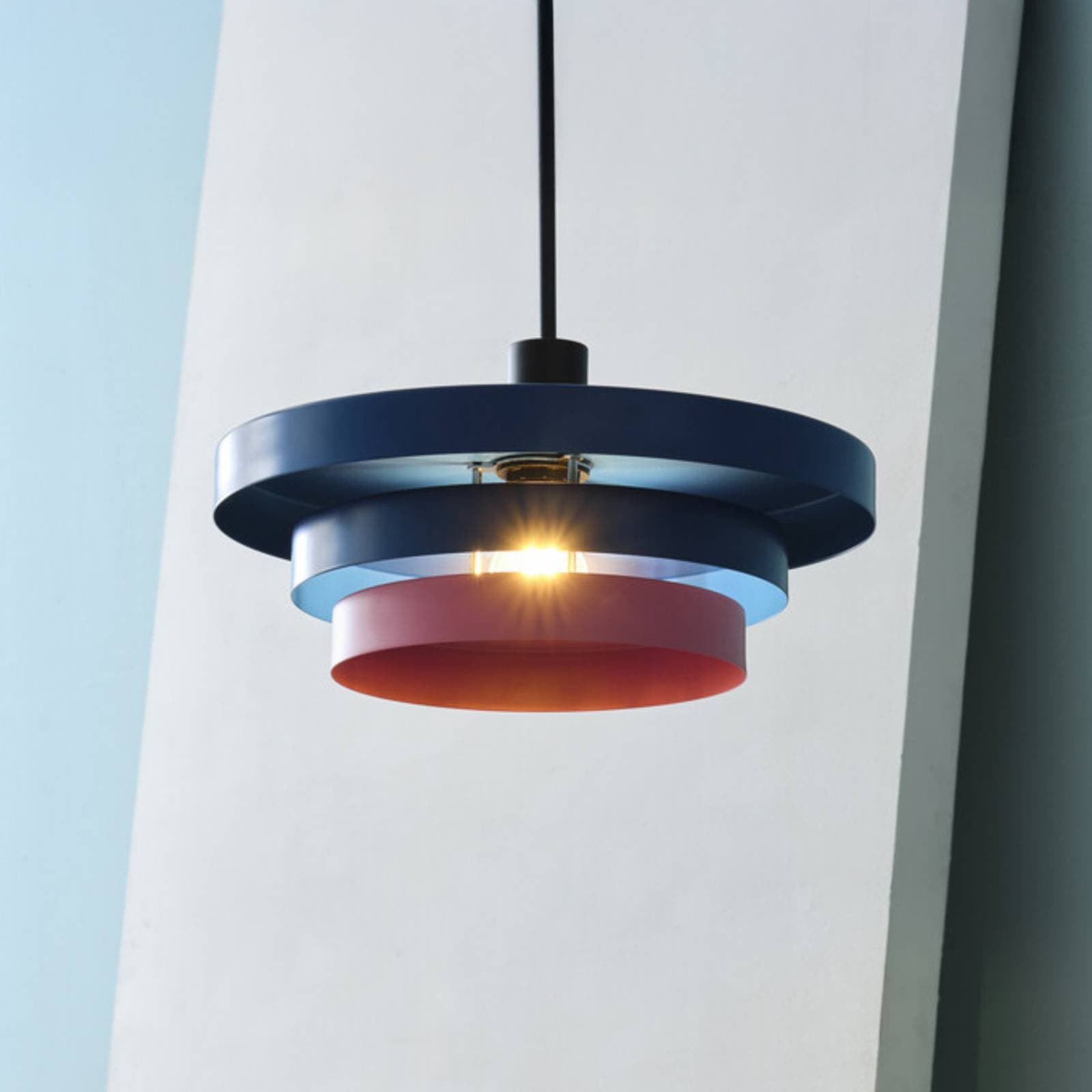 OSRAM závesné svietidlo Decor Layers, modrá/ružová, oceľ, E27