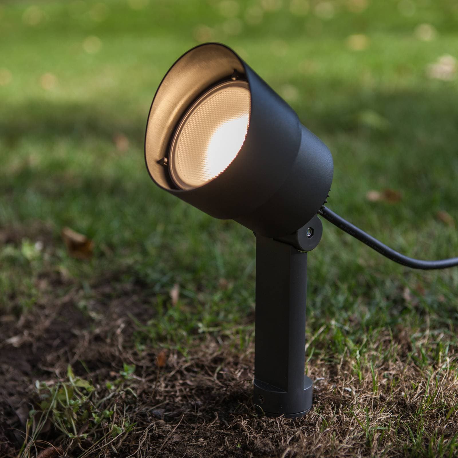 LED záhradný reflektor EXPLORER, tmavošedý, Ø 9 cm, IP54