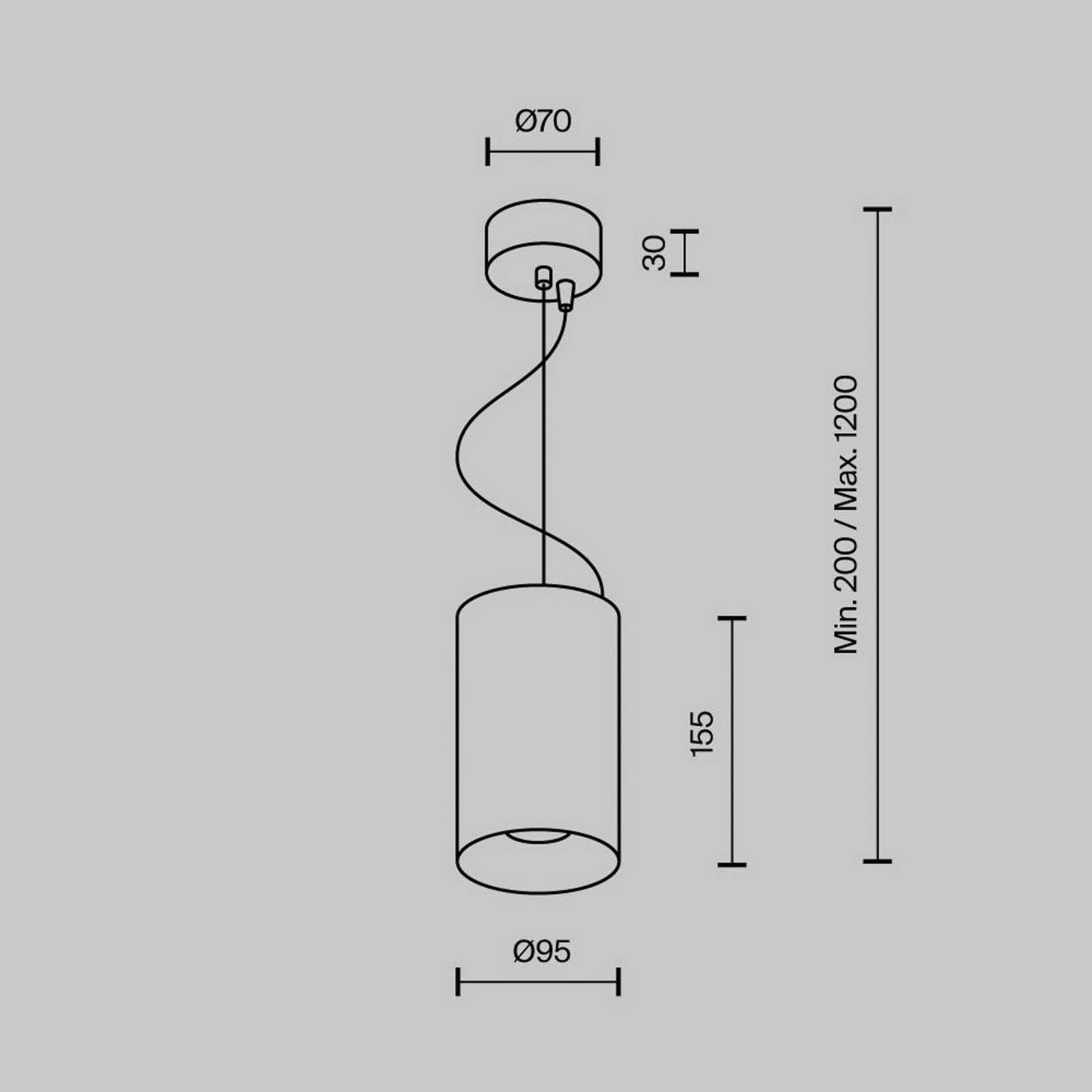 Závesné svetlo Maytoni LED Efir, biele, Ø 9,5 cm, 25 W, 38°