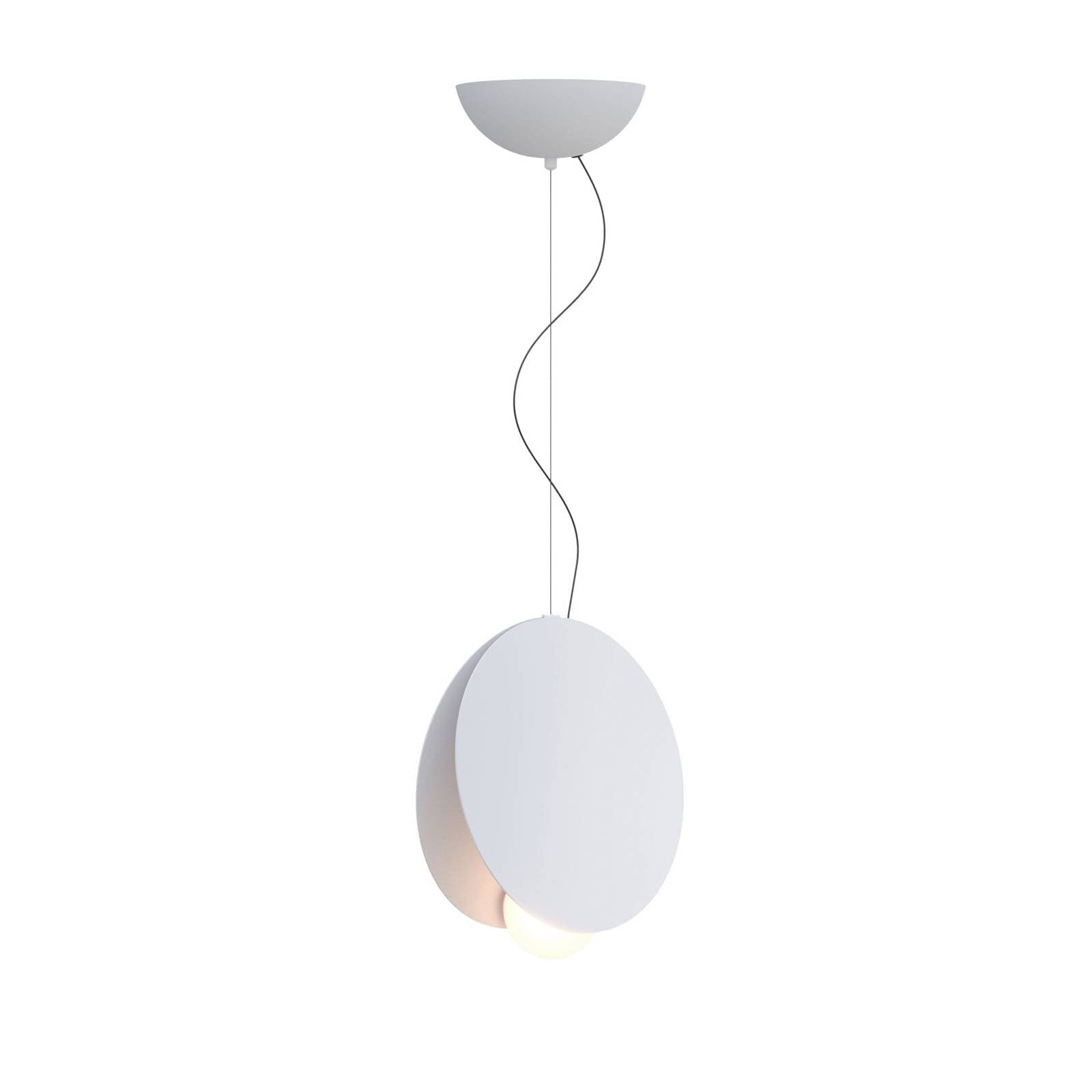 Fabbian závesné svetlo Akoya, biele, Ø30cm, 3000K, 1-10Vstmievateľné