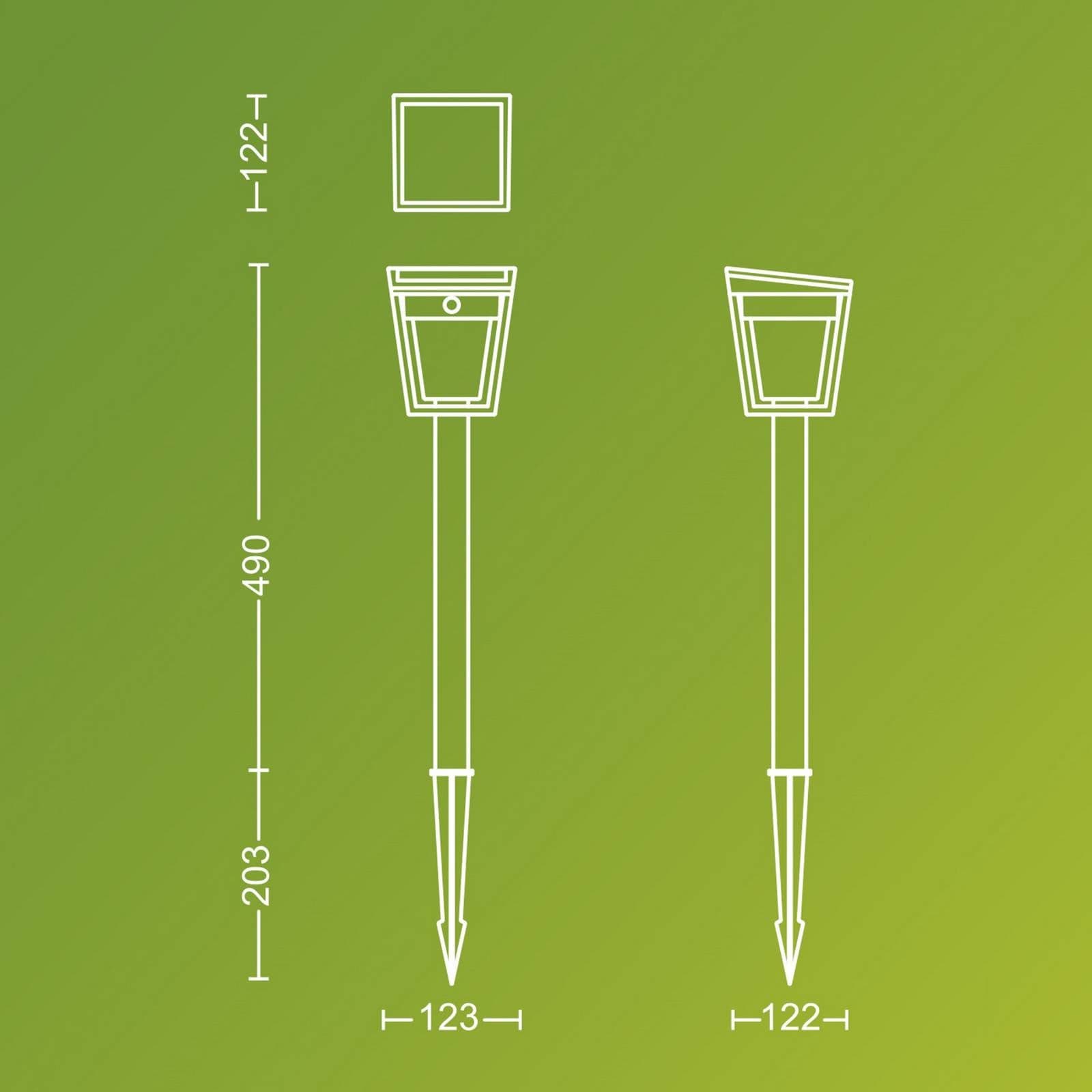 Philips LED solárna zemná lampa Nissa UE, plast, IP44