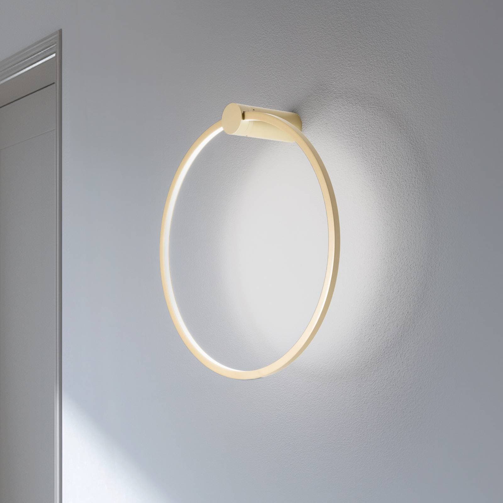 LED nástenné svetlo Saturno, zlaté, Ø 50 cm, kov, 4 000 K